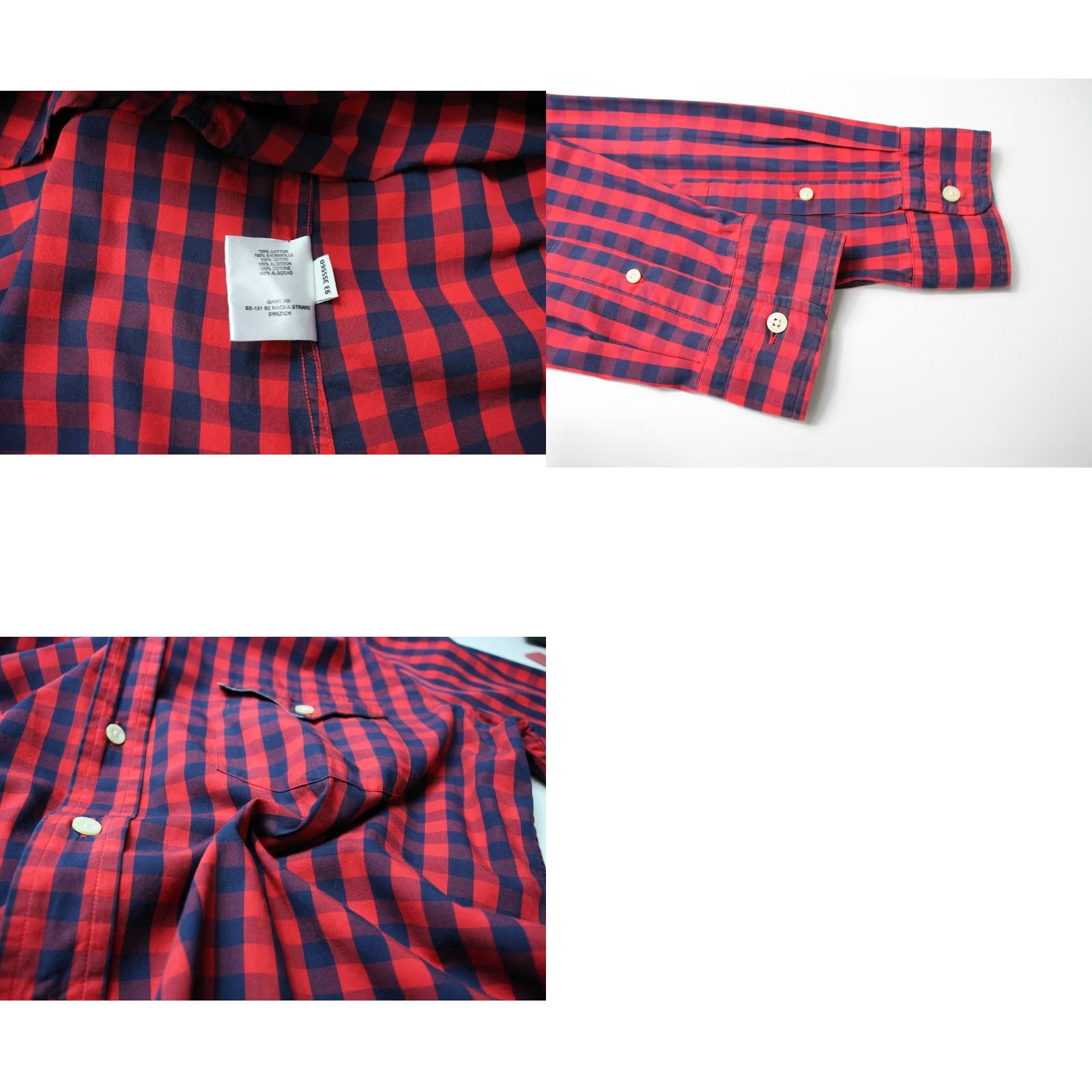 Gant GANT Rugger Shirt Men's LARGE Button-up Red Checked Long Sleeve Collared Size US L / EU 52-54 / 3 - 8 Thumbnail