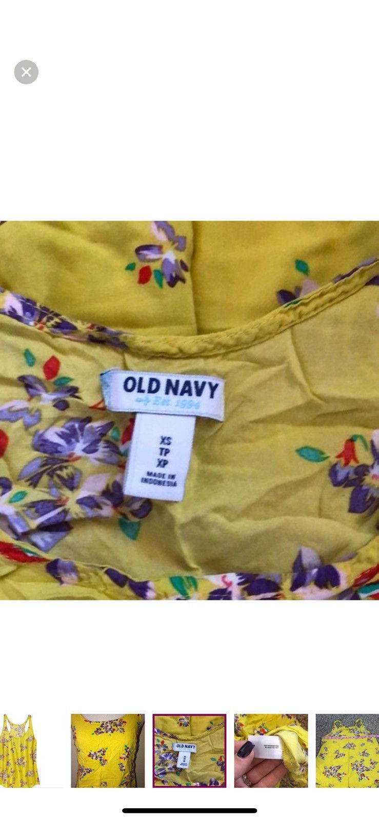 Old Navy Old navy XS yellow floral tank top Size XS / US 0-2 / IT 36-38 - 5 Thumbnail