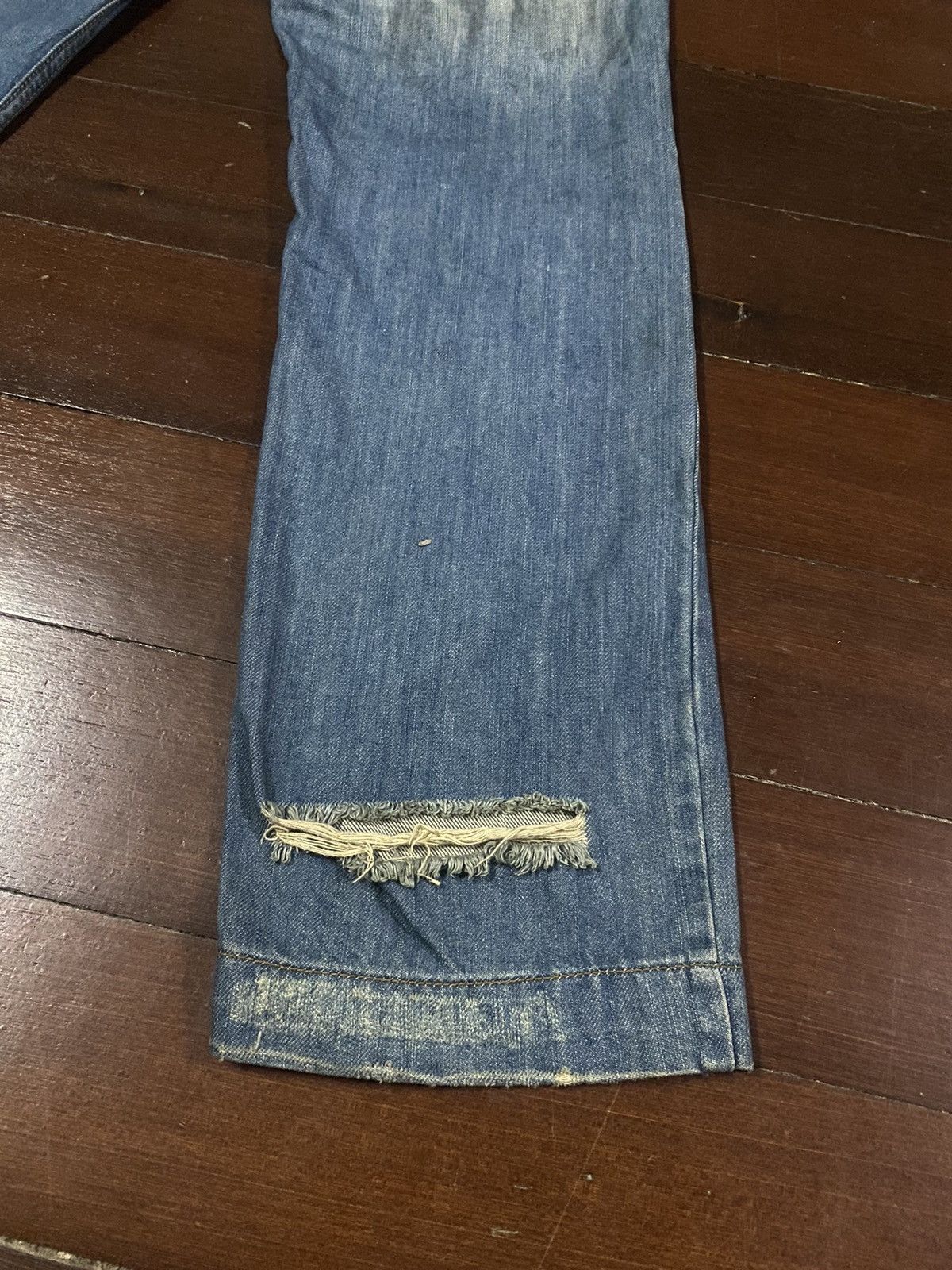 DOLCE & GABBANA SEX FLARE JEANS DISTRESSED RIPPED SPLATED