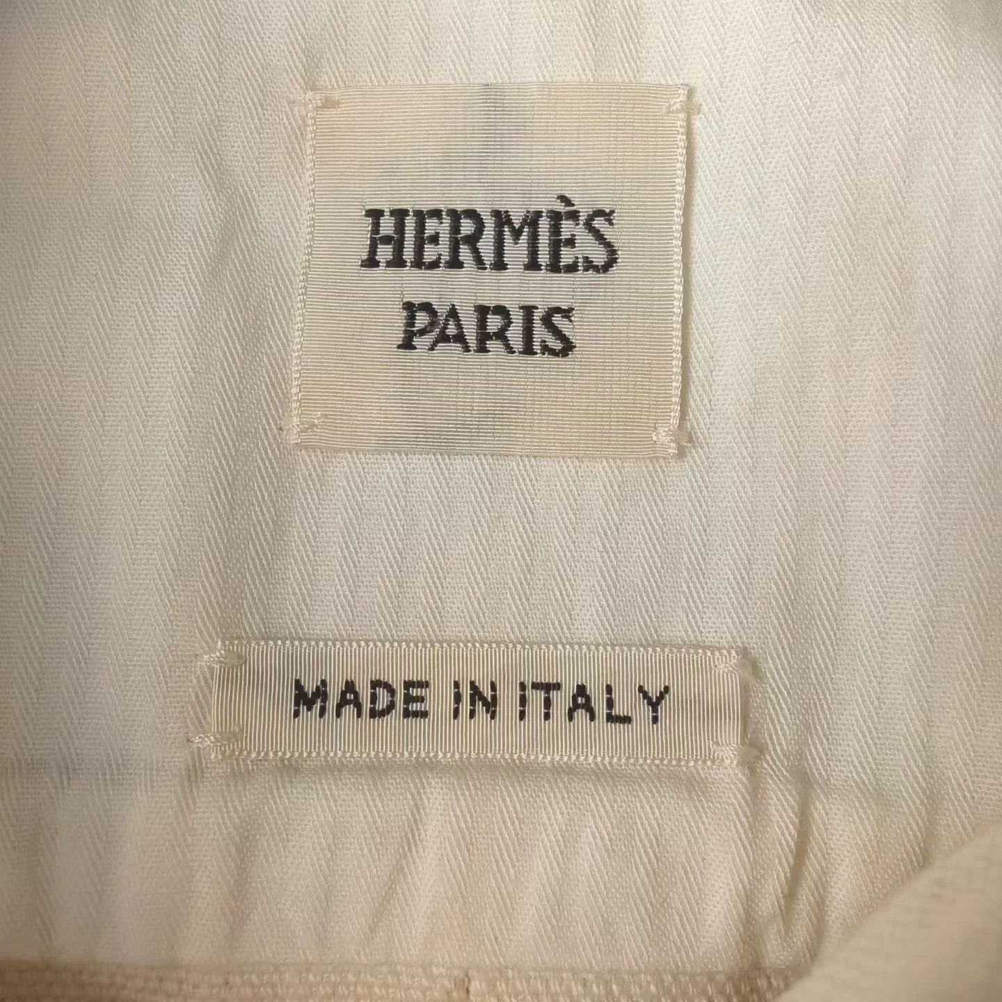 Hermes Hermès full logo pig nose ivory denim jacket size 34 Size XS / US 0-2 / IT 36-38 - 3 Thumbnail