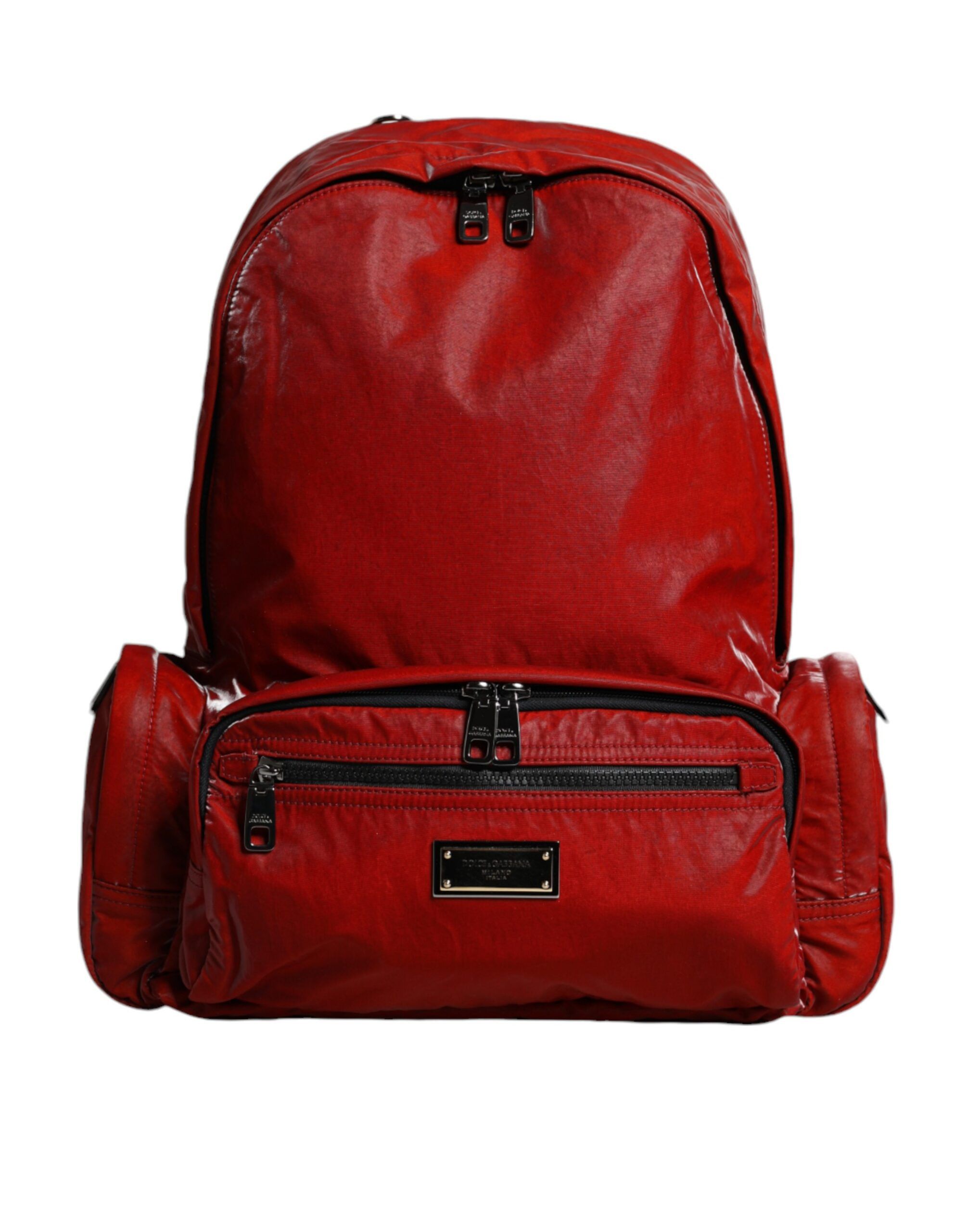 Dolce & Gabbana Red Patent Leather Logo Plaque Backpack Men's Bag Size ONE SIZE - 1 Thumbnail