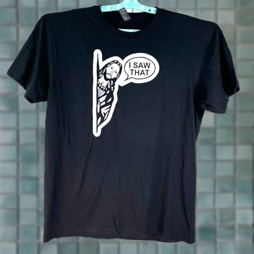 Vintage I saw That Jesus T Shirt Adult Size L Black White Graphic Religious Tee Size US L / EU 52-54 / 3 - 1 Thumbnail