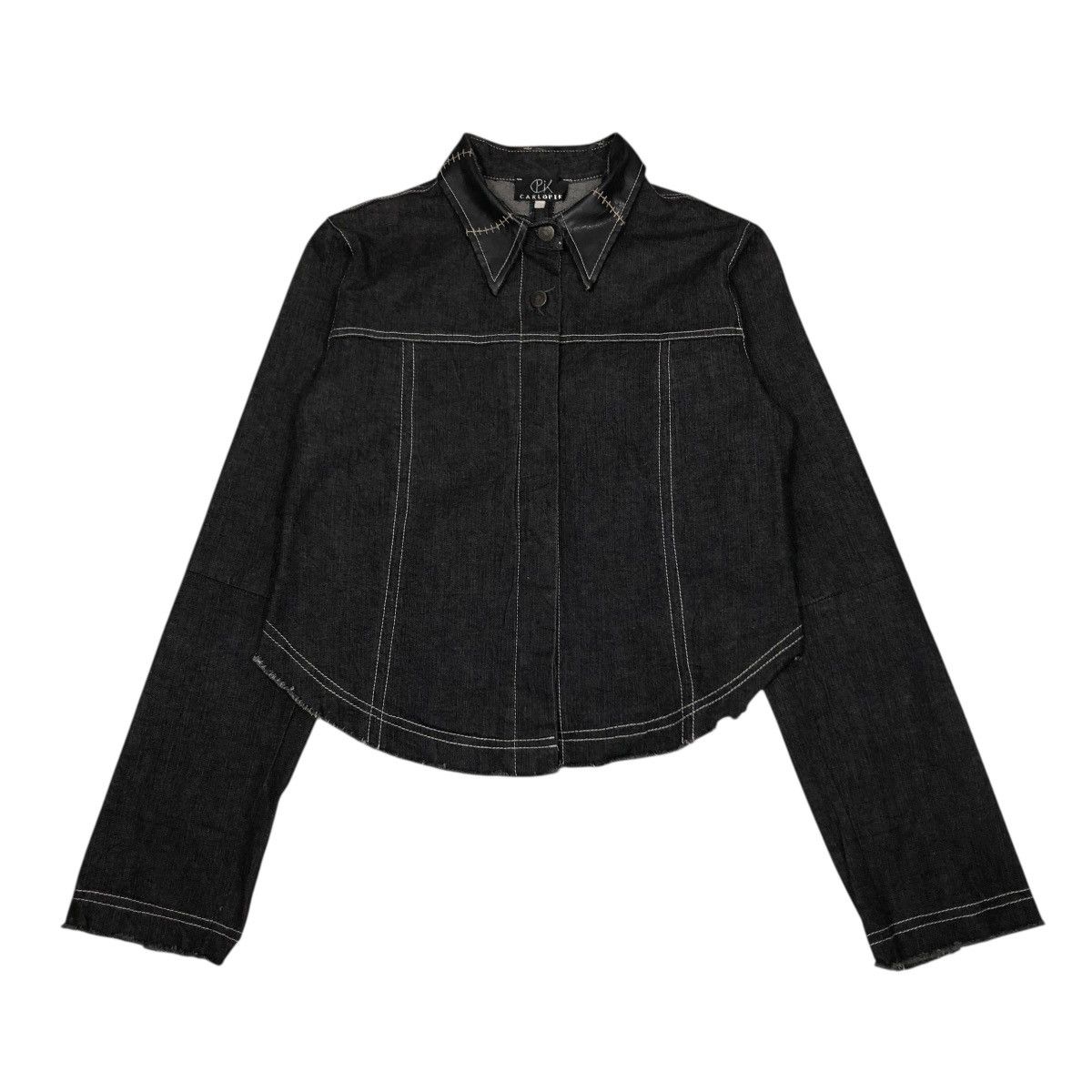 Japanese Brand 🔥VINTAGE CROPPED DENIM BIKER JACKET CARLOPIK ISSEY MIYAKE Size M / US 6-8 / IT 42-44 - 1 Thumbnail
