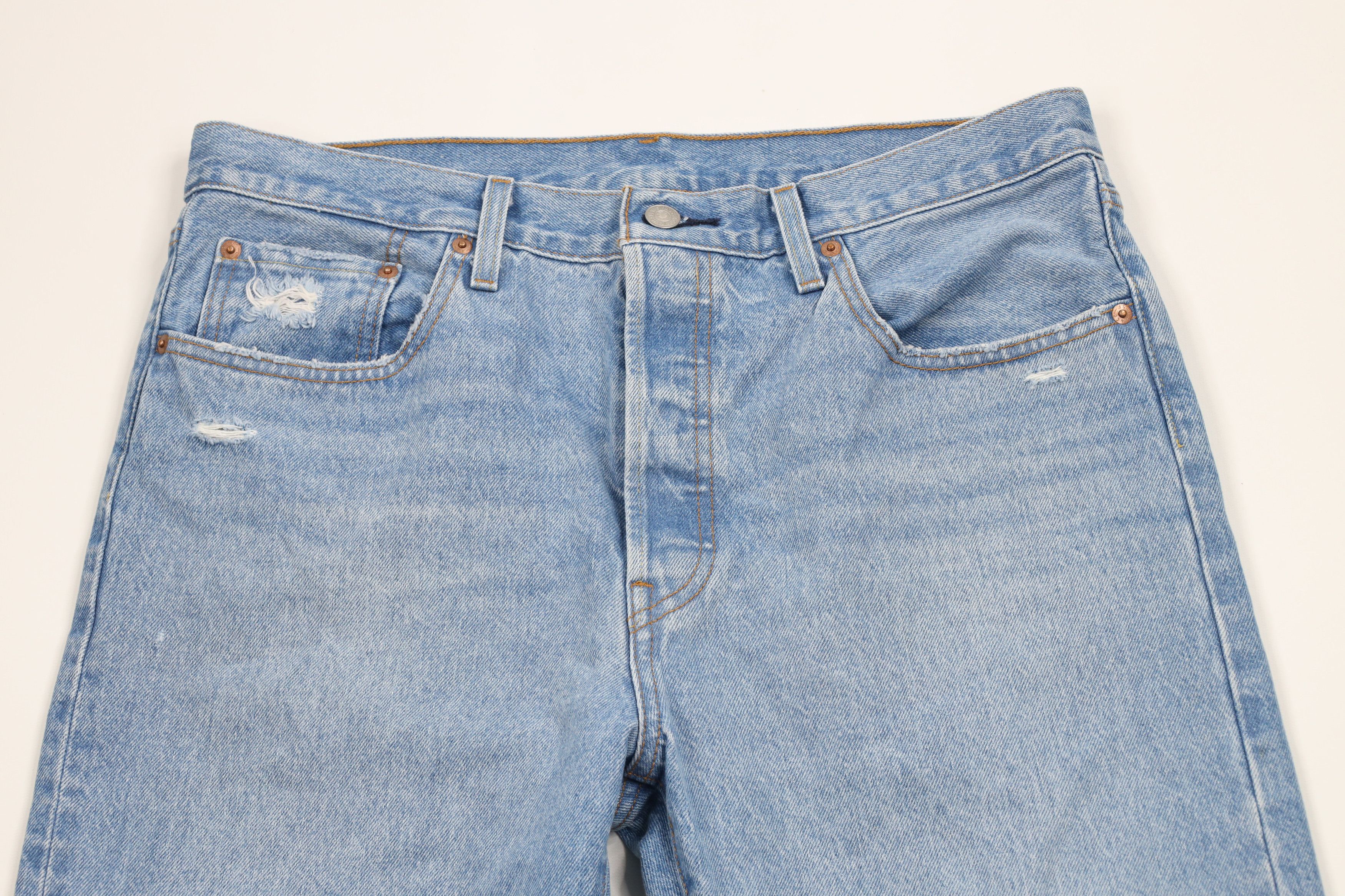 Levi's × Vintage Levis 501xx Button Fly Cropped Original Fit Denim Jeans Size 32" / US 10 / IT 46 - 2 Thumbnail