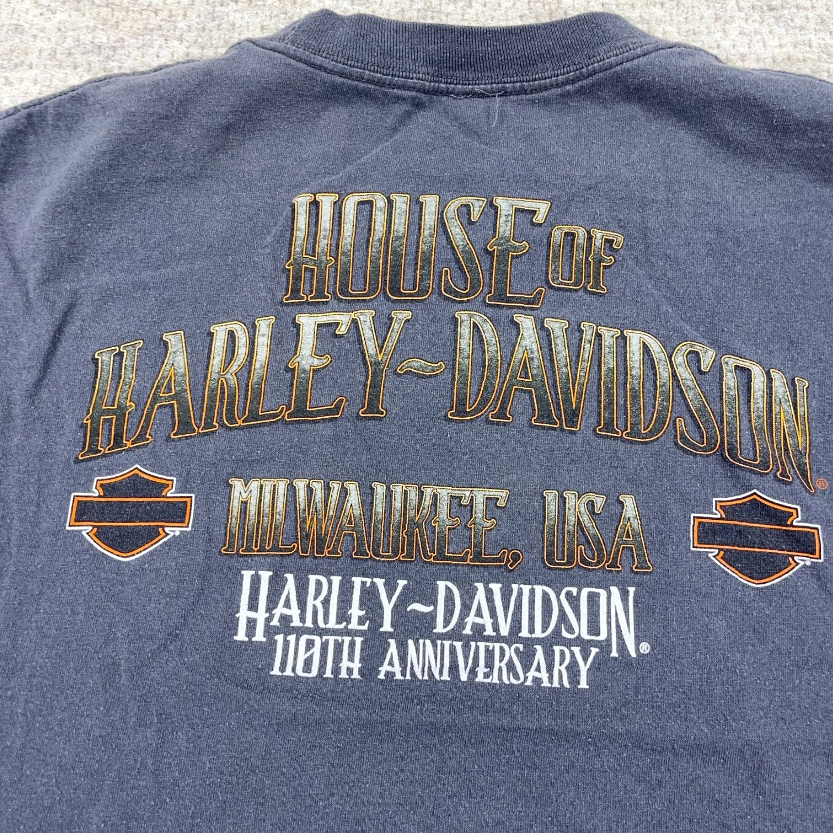 Harley Davidson VINTAGE Harley-Davidson Shirt Men XL Gray 80s Biker Logo Tee - Milwaukee - Adult XL Mens Size US XL / EU 56 / 4 - 4 Thumbnail