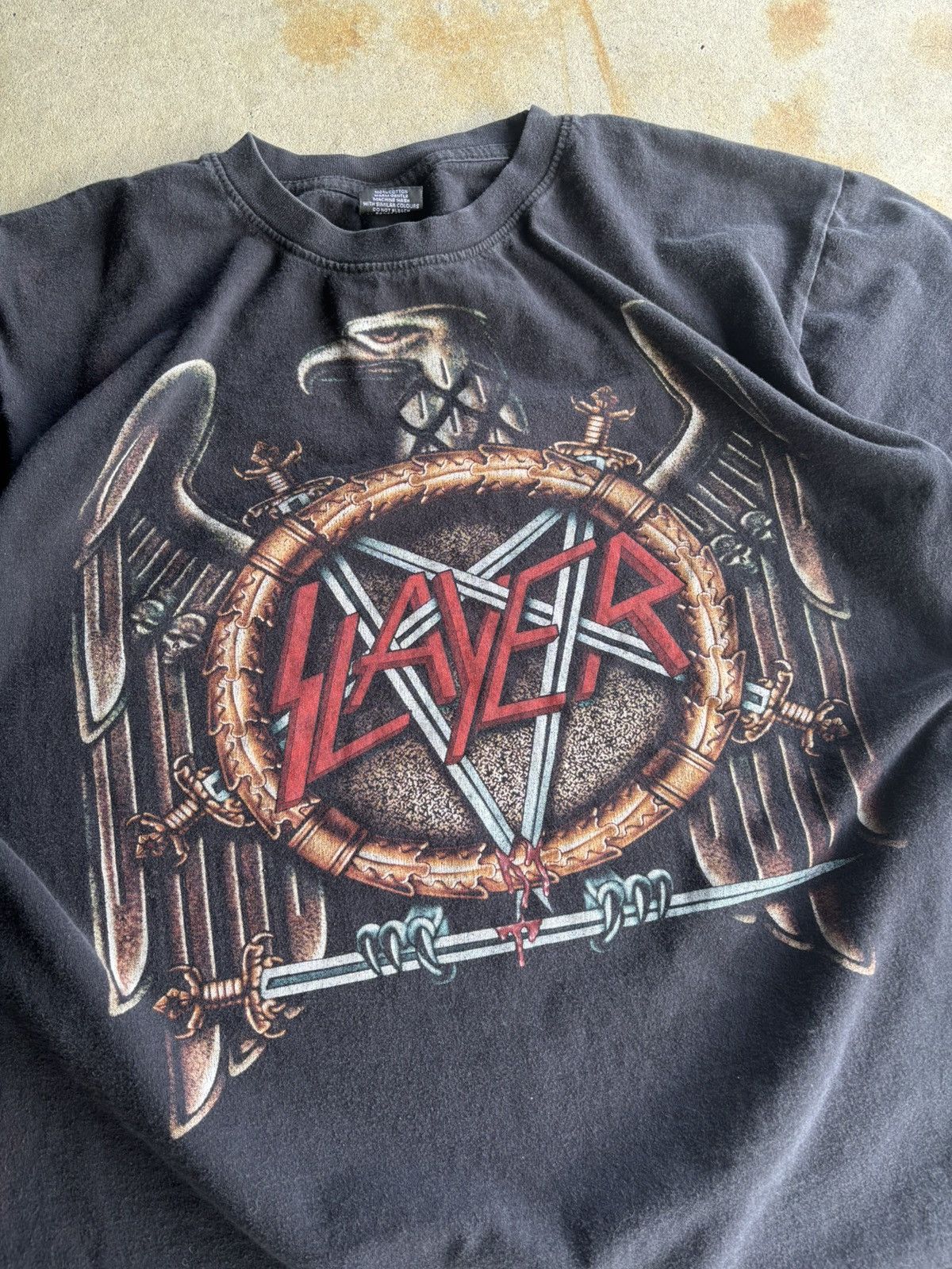 Other Vintage 90s Slayer Faded Black Metal Grunge Thai Tee Size US L / EU 52-54 / 3 - 3 Thumbnail