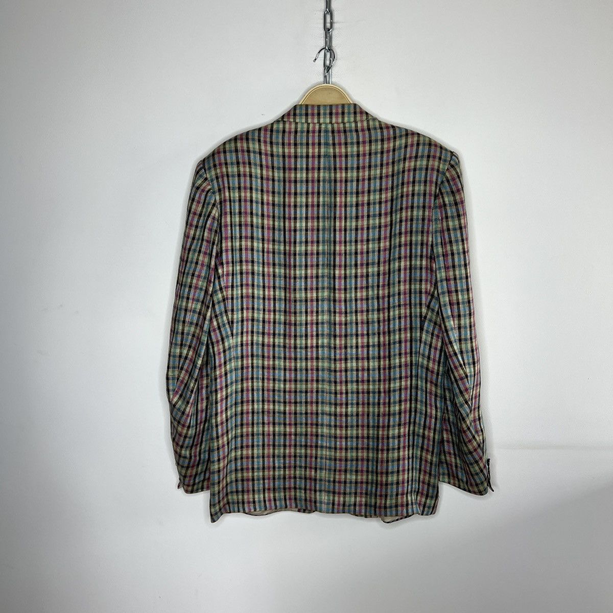 Designer × Hugo Boss Vintage Hugo Boss Linen Checkered Blazer Jacket Men size 52 Size 42R - 9 Thumbnail