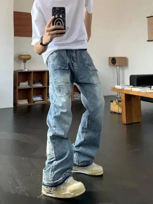 Designer × Japanese Brand × Jean skate faded flared carpenter jeans Size US 32 / EU 48 - 3 Thumbnail