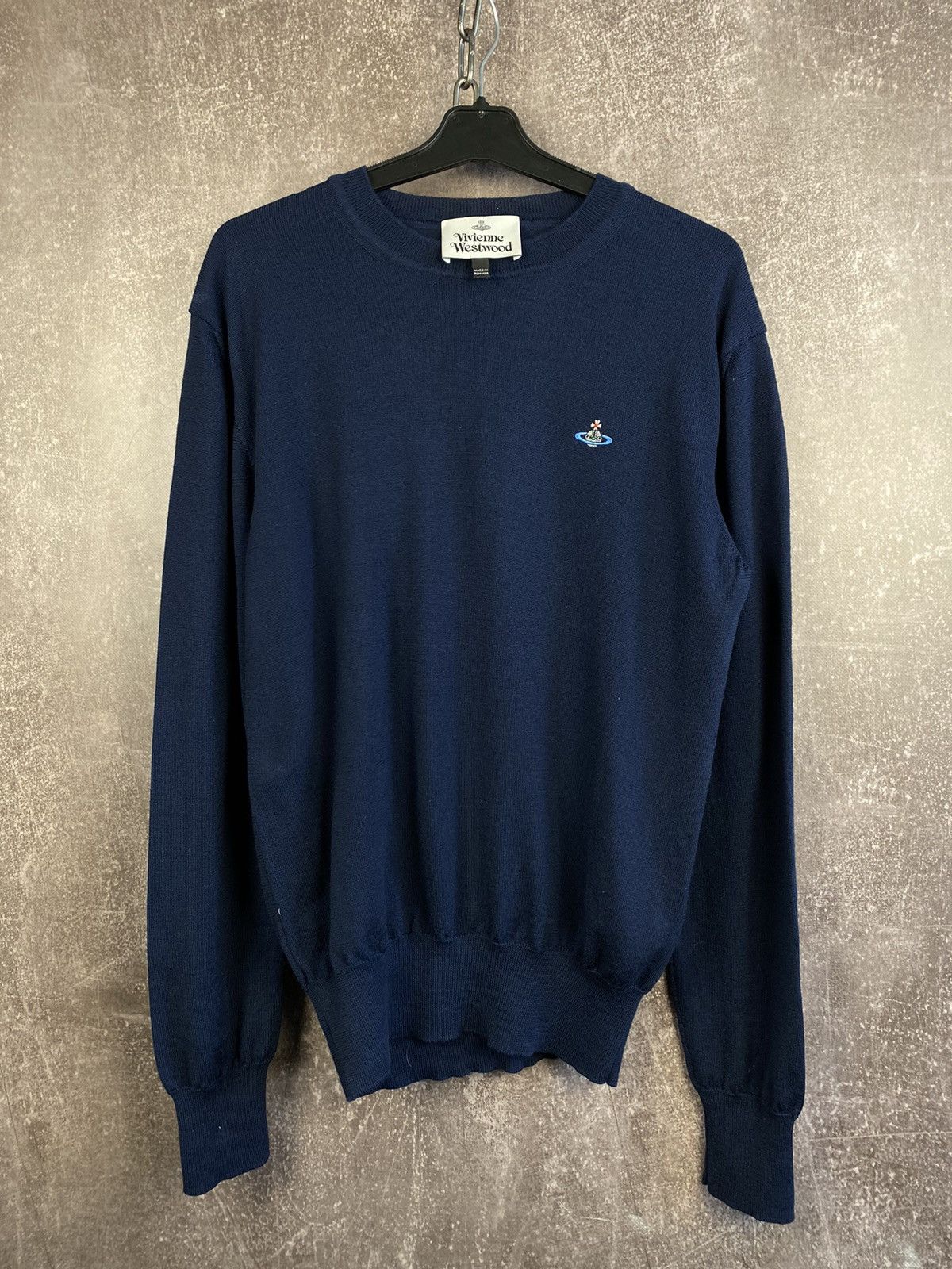 Vivienne Westwood Vintage Vivienne Westwood Sweater Jumper Orb Luxury Blue Men Size US L / EU 52-54 / 3 - 1 Thumbnail