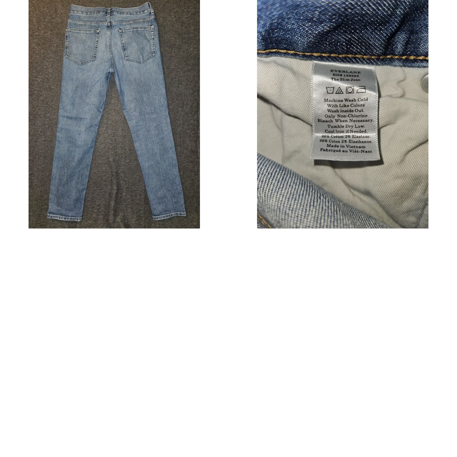 Everlane VINTAGE Everlane Slim Jeans Men's 32x28 32x30 Straight Mid Denim Stretch Blue Cotton Elastane Jeans Men Slim Pockets City Hipster Preppy Modern Size US 32 / EU 48 - 8 Thumbnail