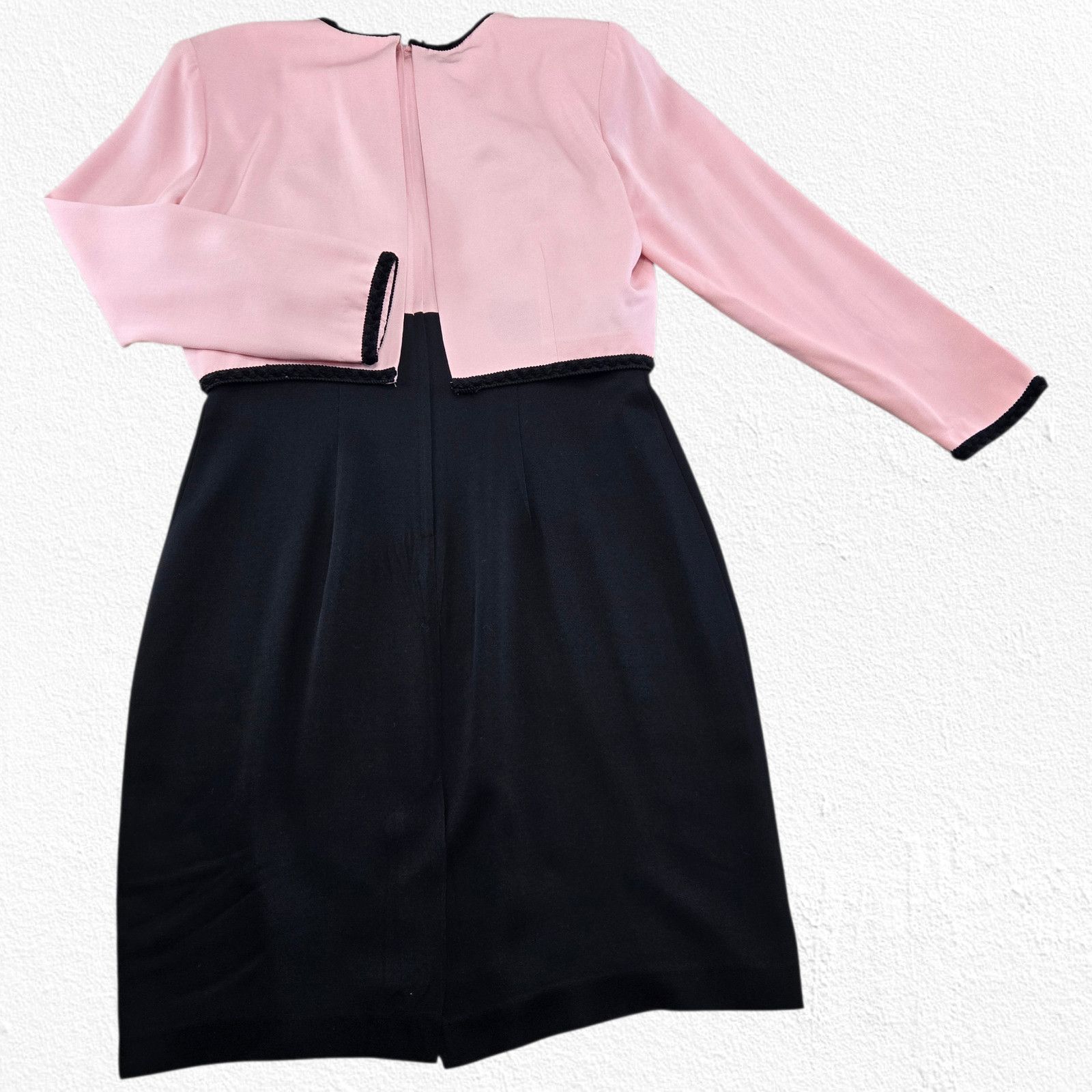 Vintage 1990s Pink Black Polished Dress Size 16 Made in USA Size XXL / US 16-18 / IT 52-54 - 9 Thumbnail