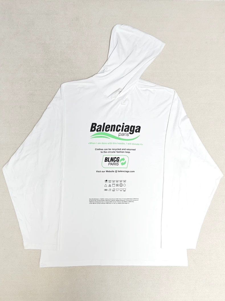 Balenciaga Balenciaga 22ss eco-friendly cola wave long-sleeved hoodie Size US S / EU 44-46 / 1 - 1 Thumbnail