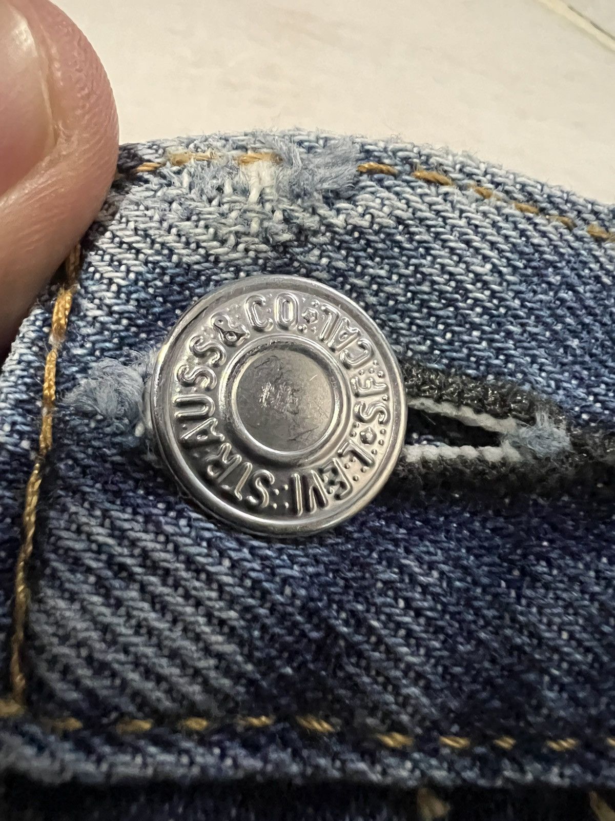 Levi's × Levi's Vintage Clothing 💥Baggy💥90s Style Levis 505 Distress Washed Jean Size US 33 - 10 Thumbnail