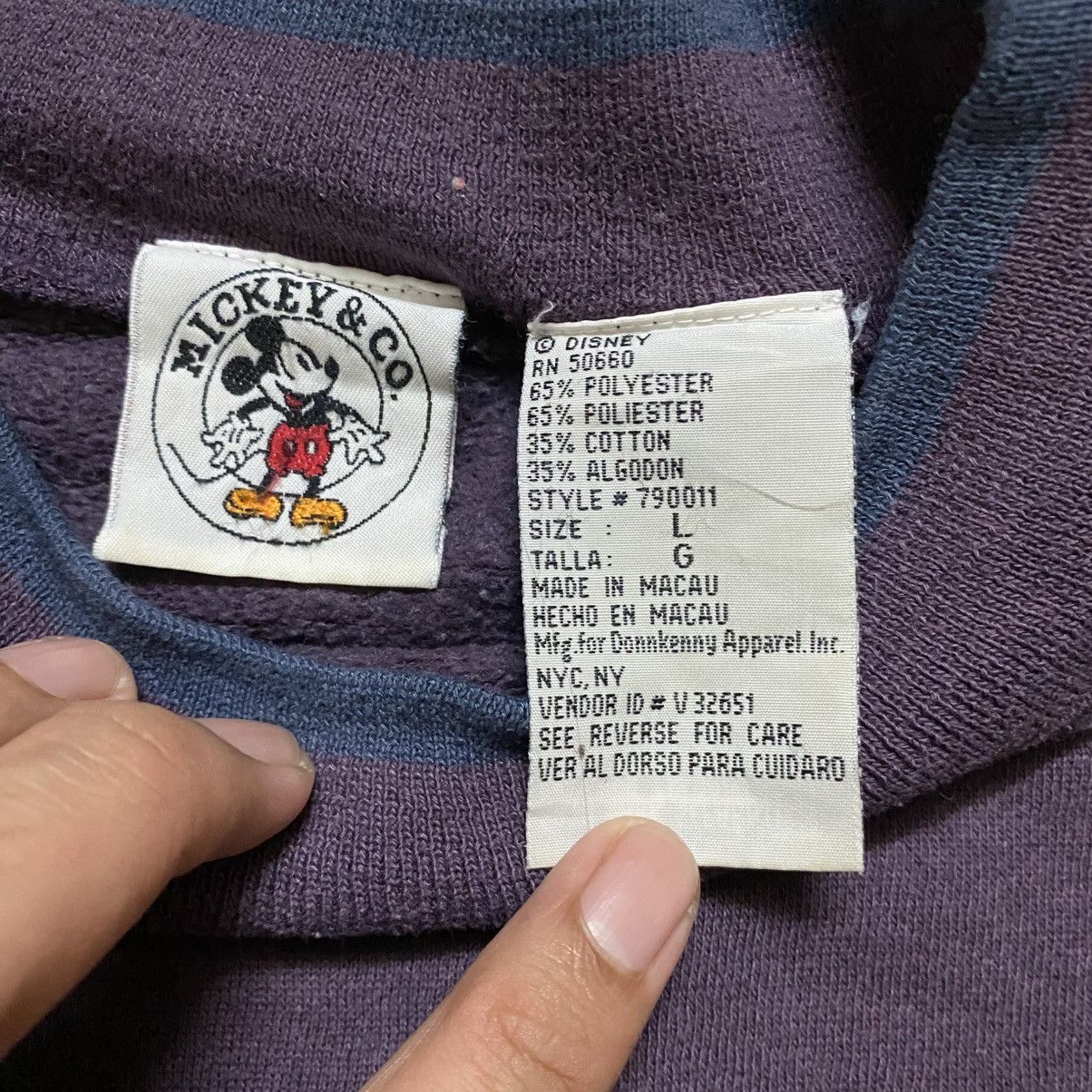 Disney × Vintage Vintage 90's Disney's Mickey Mouse Mickey & Co Sweatshirts Size US L / EU 52-54 / 3 - 7 Thumbnail