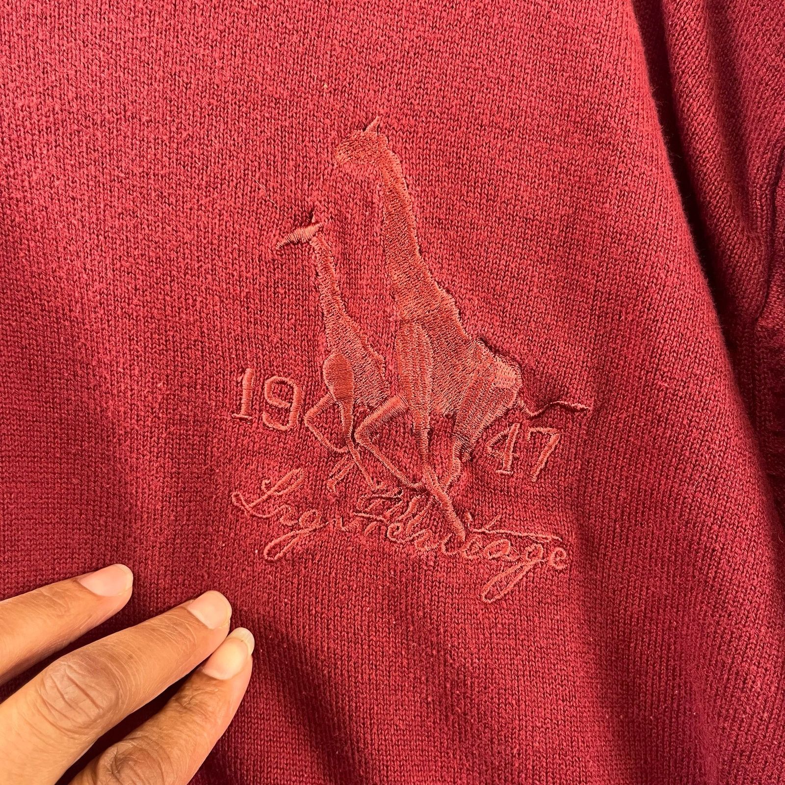 LRG Mens 4XL Vintage LRG Slow & Low Sweater Maroon Embroidered Size US XXL / EU 58 / 5 - 3 Thumbnail