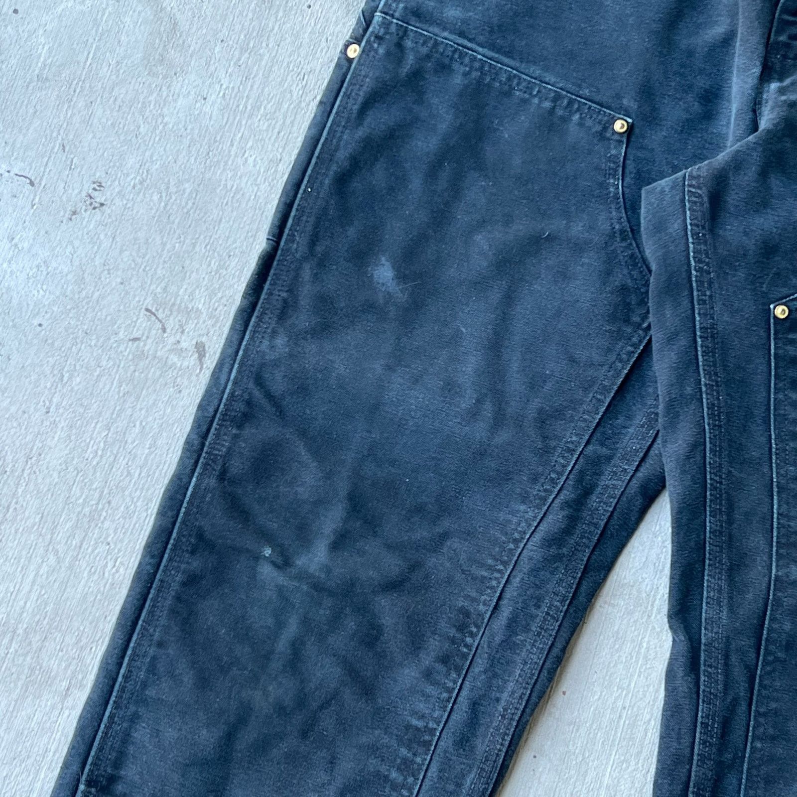 Carhartt × Vintage Carhartt faded black double knee work wear carpenter pants Size US 31 - 4 Thumbnail