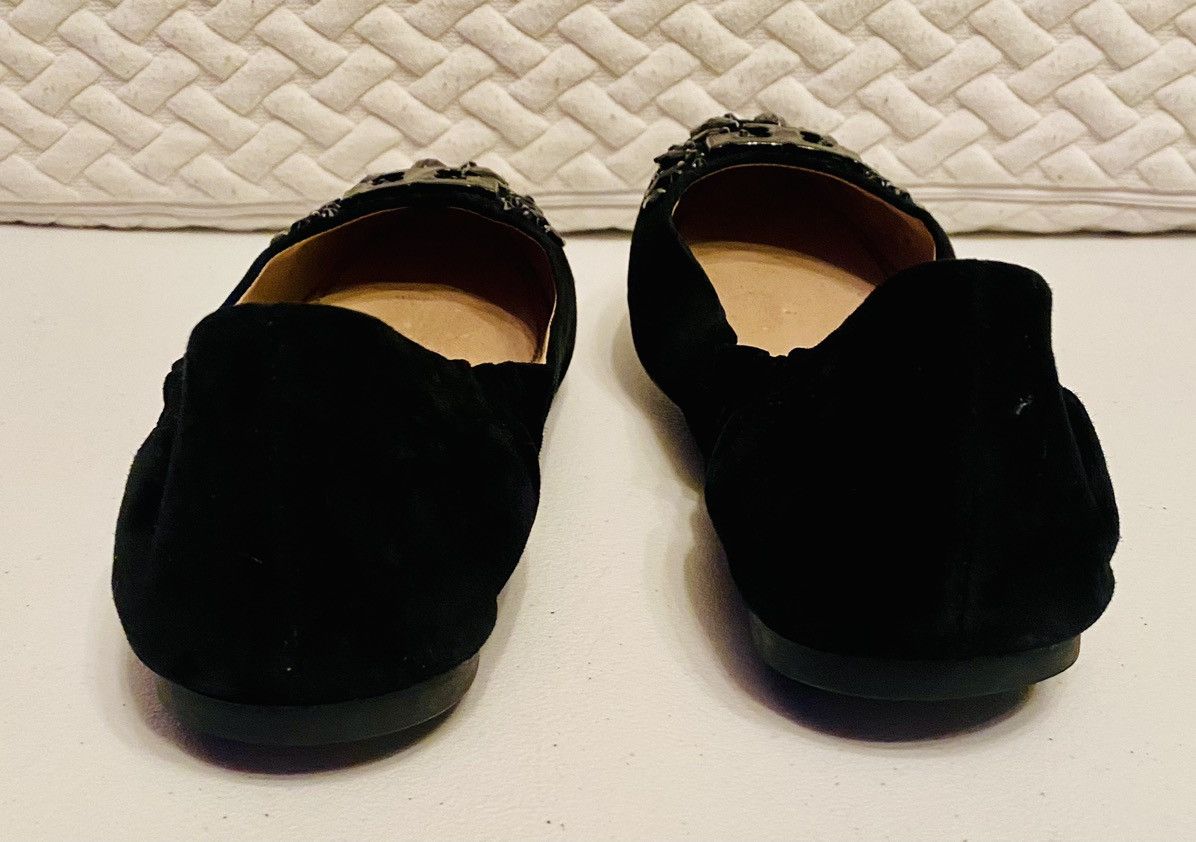 Tory Burch Tory Burch Suede Black Crystal Logo Vamp Delphine Ballet 9.5 Size US 9.5 / IT 39.5 - 11 Thumbnail