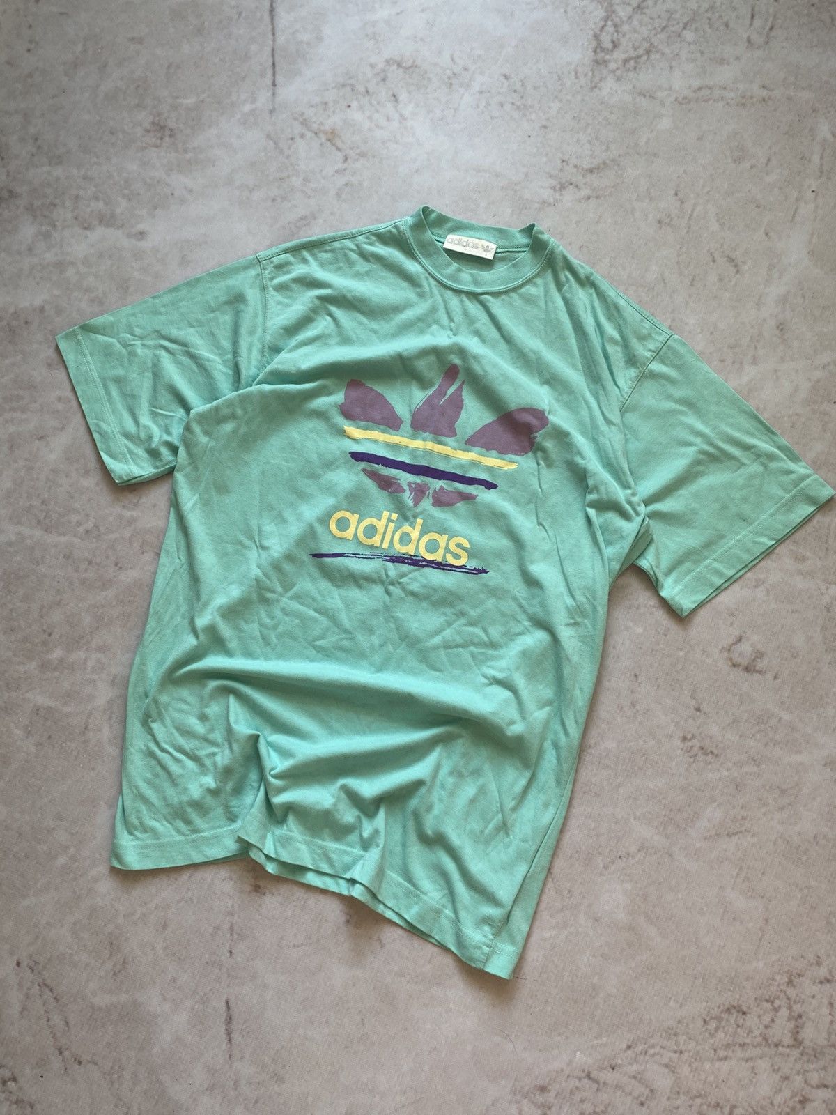 Adidas × Vintage Vintage 90s adidas Mint T-shirt Y2k style Size US S / EU 44-46 / 1 - 2 Thumbnail