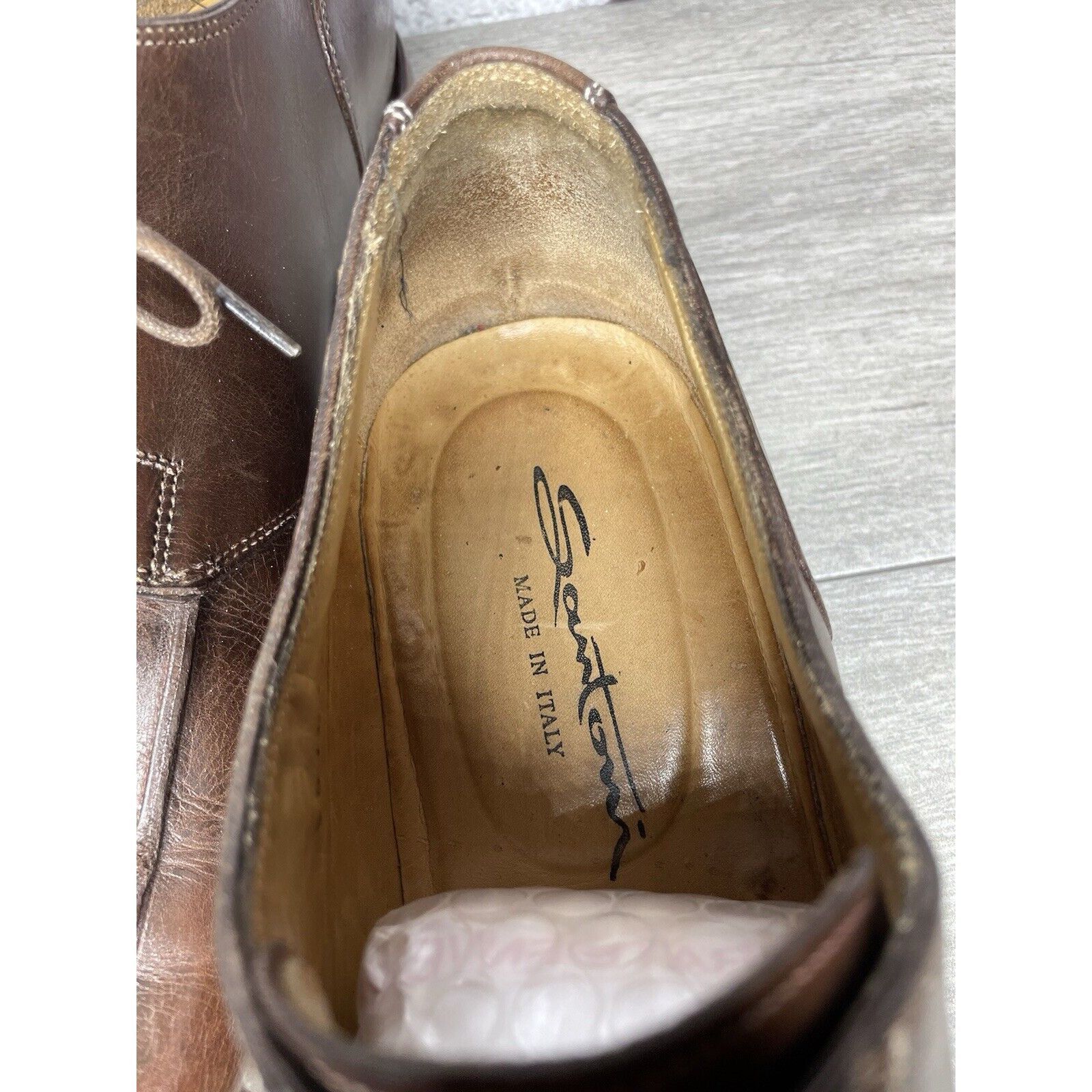Santoni Santoni Brown Leather Apron Toe Loafers Oxfords Dress Shoes Size US 10 / EU 43 - 17 Thumbnail