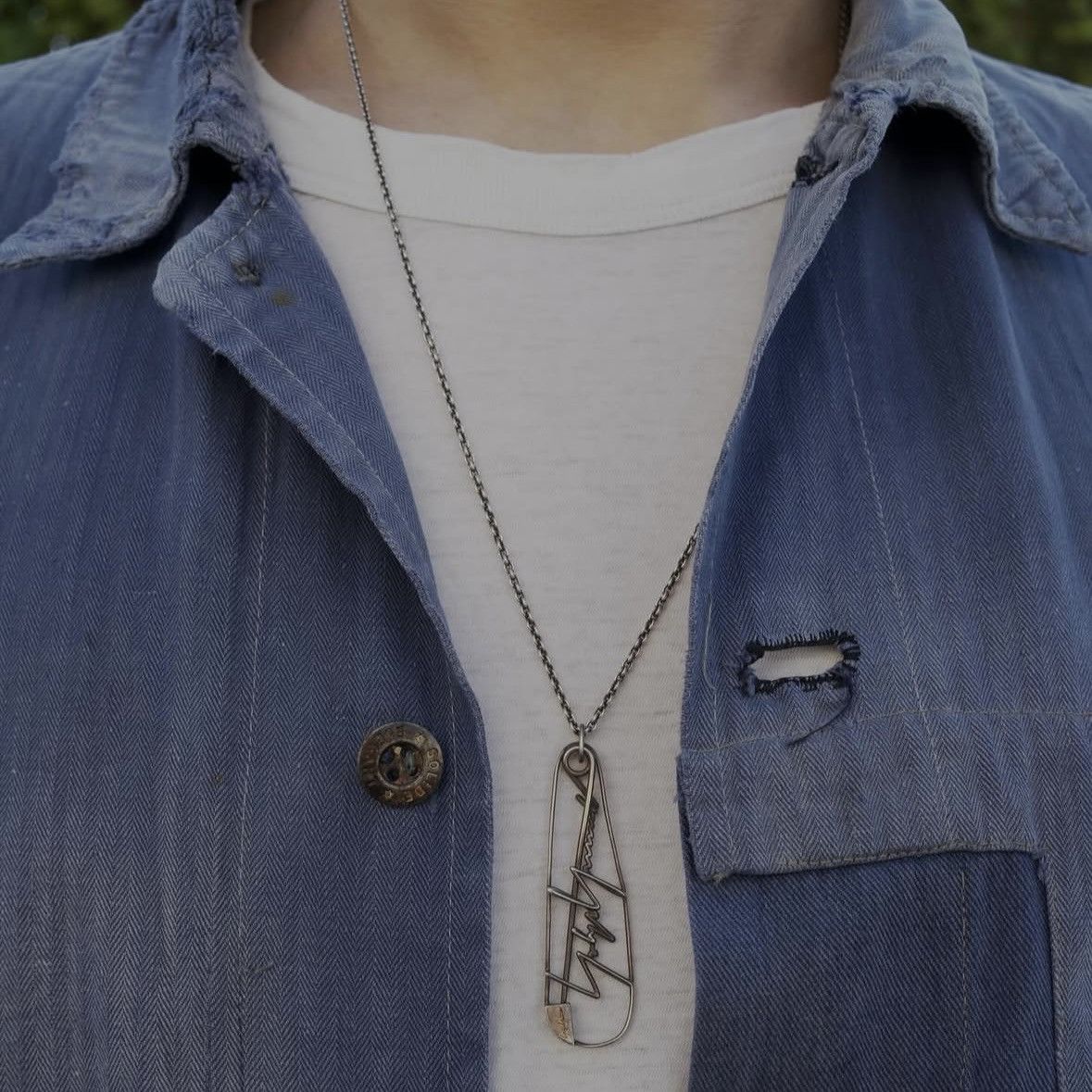 Yohji Yamamoto Pour Homme SS19 Safety Pin Brooch Necklace .925 silver Size ONE SIZE - 16 Thumbnail
