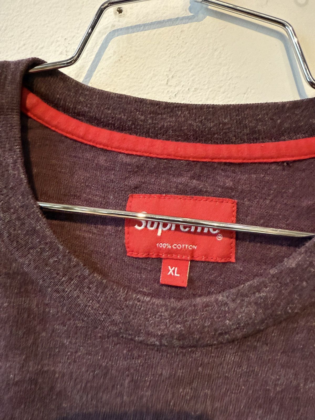 Supreme Purple Burg Heather Supreme Pocket Tee Size US XL / EU 56 / 4 - 3 Thumbnail