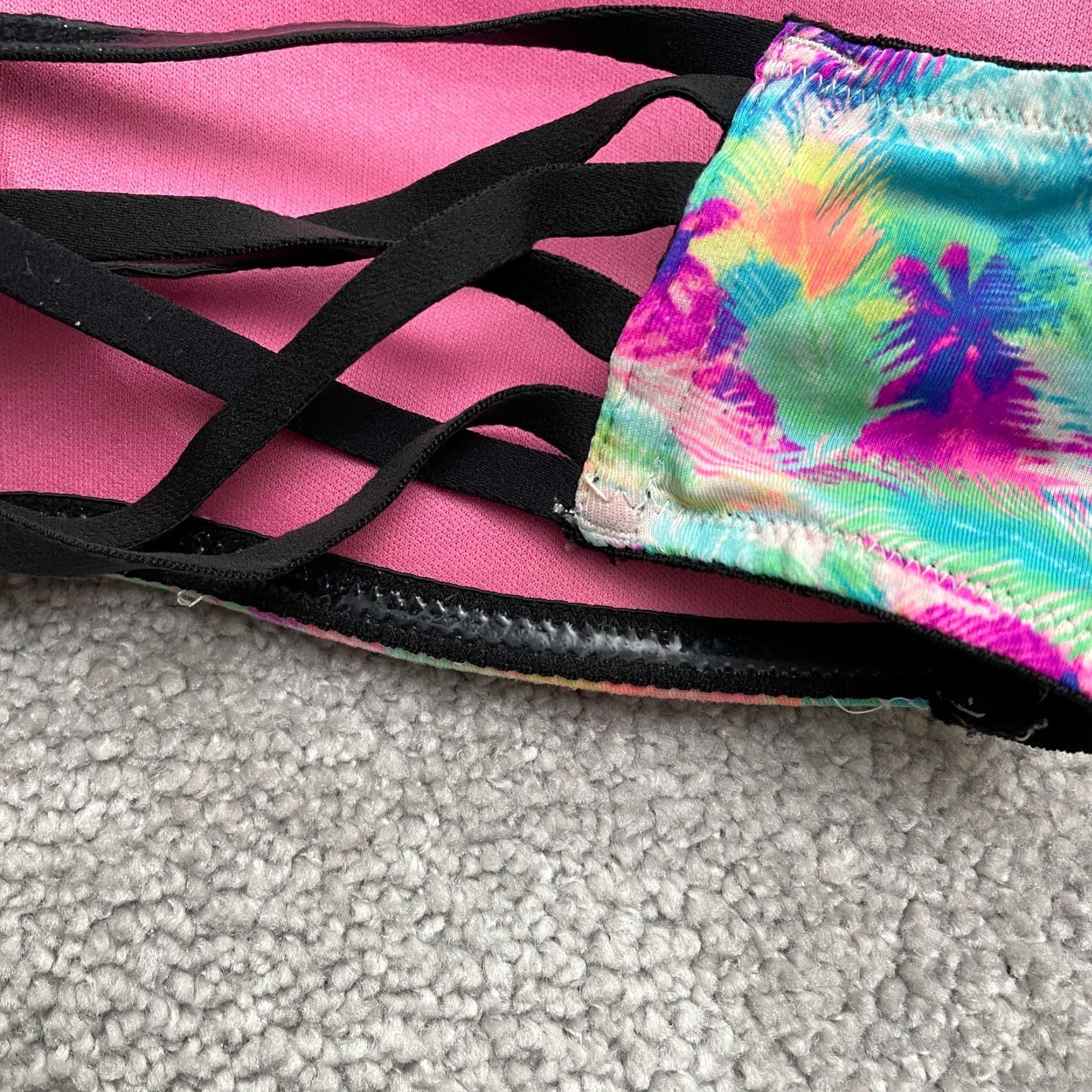 Victoria's Secret Victoria's Secret Swimwear Bikini Top Bandeau Womens XS Pink Multi Colorblock Size XS / US 0-2 / IT 36-38 - 6 Thumbnail