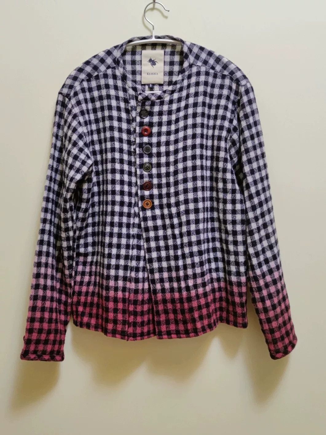 KLASICA Artisan Plaid Knit Sweater with Unique Buttons Size M / US 6-8 / IT 42-44 - 1 Thumbnail