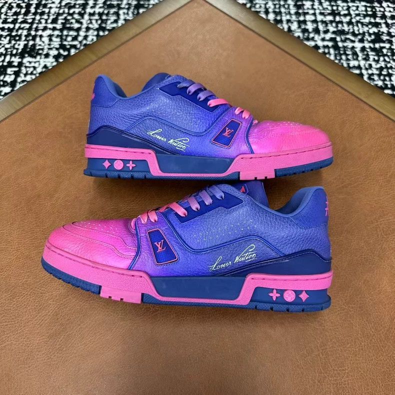 Louis Vuitton lv trainer pink purple sneakers-2508 Size US 10 / EU 43 - 3 Thumbnail