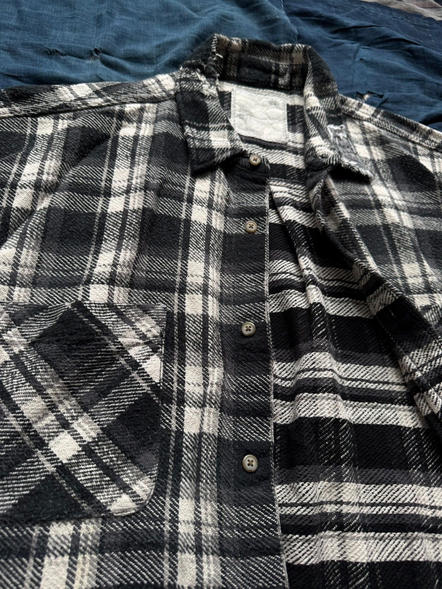 Madness MADNESS Shredded Check Shirt Size US XXS / EU 40 - 6 Thumbnail