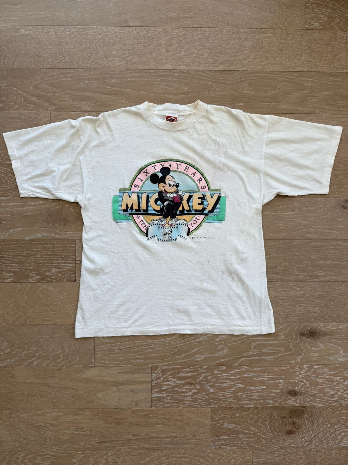 Disney Vintage 80s Disney Mickey Mouse 60 Years Graphic Shirt Size US L / EU 52-54 / 3 - 3 Thumbnail