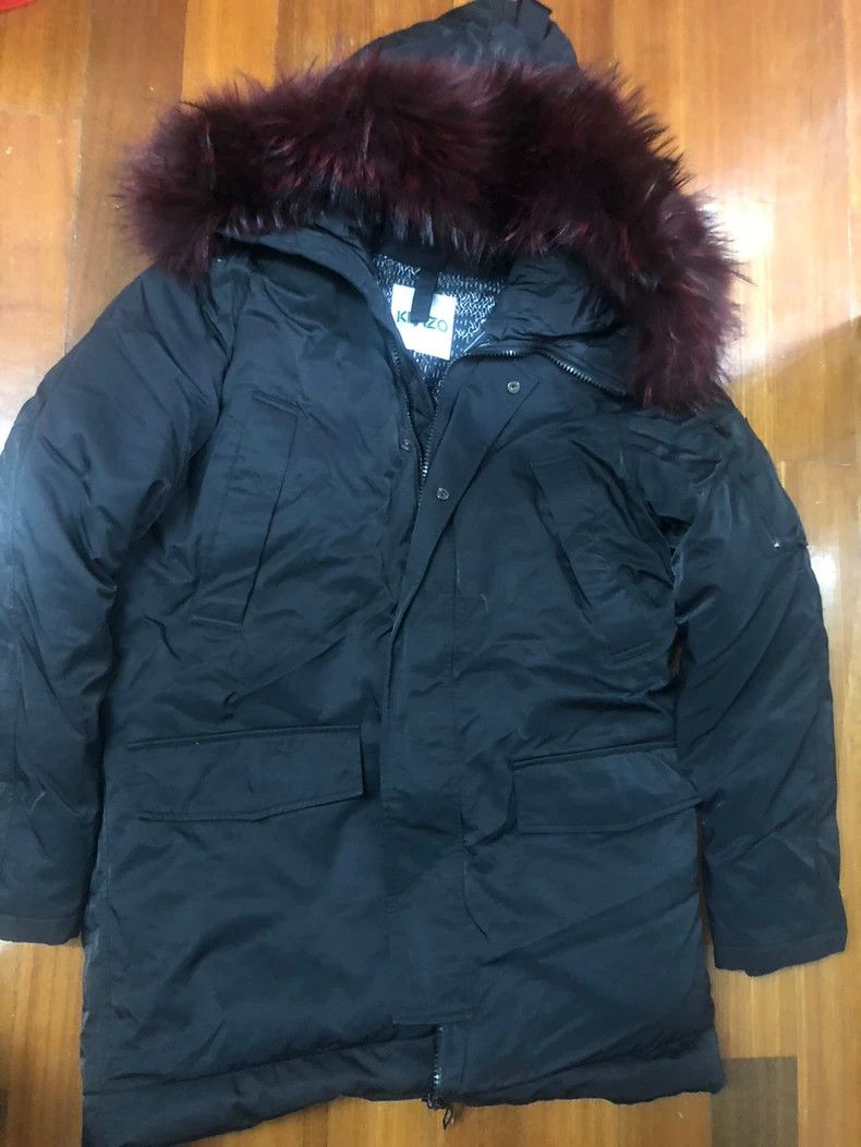 Kenzo KENZO Classic n3b black down jacket with leather collar an Size US M / EU 48-50 / 2 - 1 Thumbnail