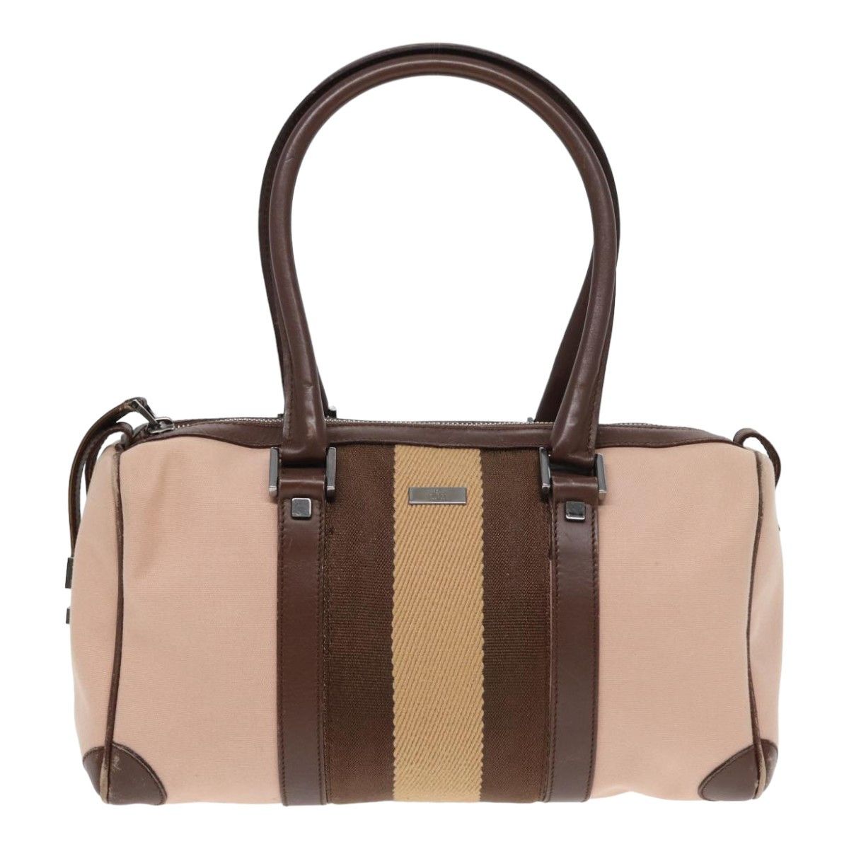 Gucci Web Pink Canvas Handbag (Pre-Owned) Size ONE SIZE - 1 Thumbnail