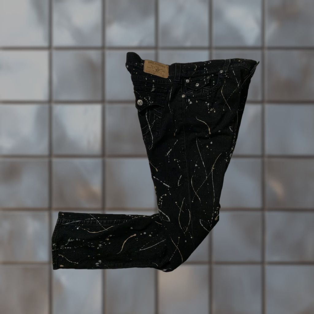 True Religion VINTAGE True Religion Paint Splatter Skinny Flap Horseshoe Mens Black Denim Jeans Sz. 40 - Men Jeans Black 40 Slim Skinny Flap Horseshoe 34 Inseam Size US 40 / EU 56 - 1 Thumbnail