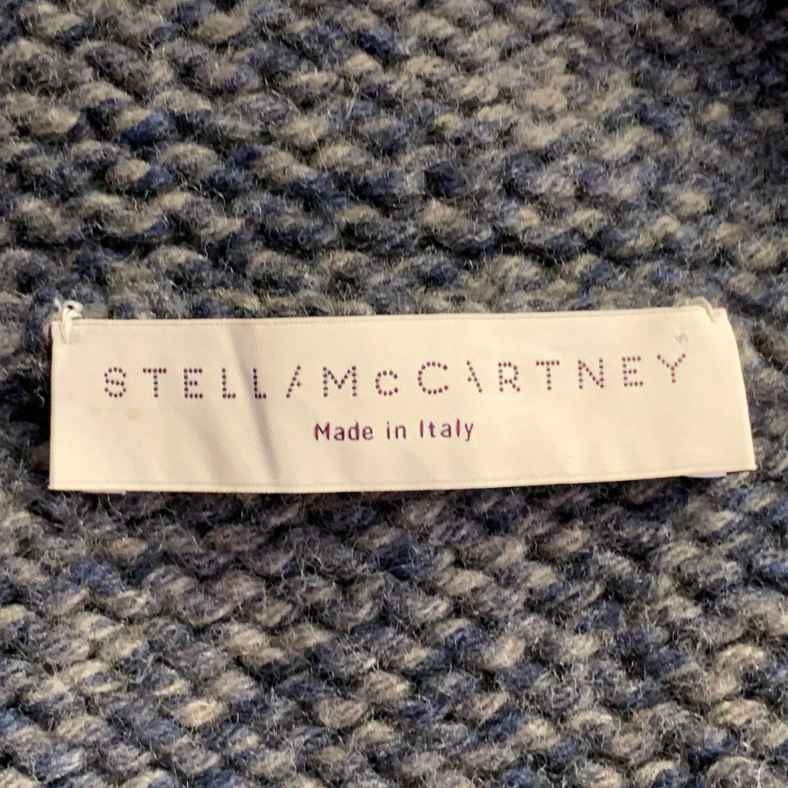 Stella McCartney Size L Grey Navy Wool Cashmere Melange Knit Coat Size L / US 10 / IT 46 - 5 Thumbnail