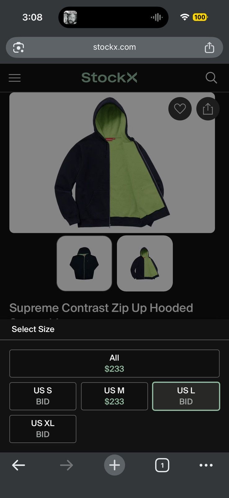 Supreme 🔥 SS18 Supreme Contrast Small Box Zip Jacket Navy SZ Large Size US L / EU 52-54 / 3 - 17 Thumbnail