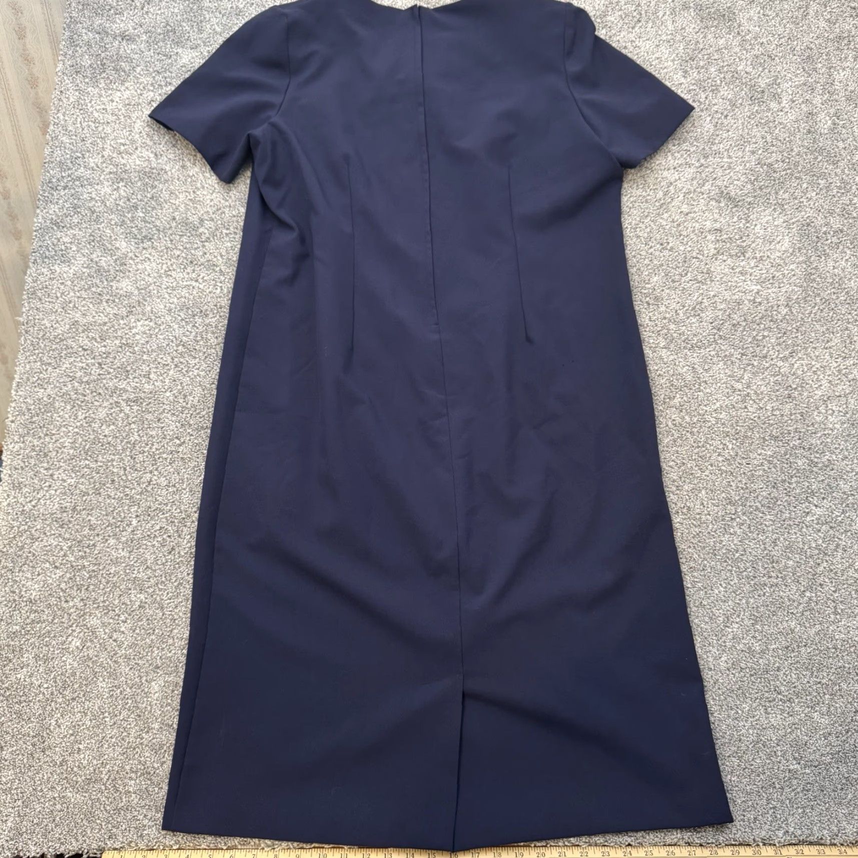 Vintage VINTAGE Main Street Classics Dress BO Plus 3XL Blue 90s Minimalist Sheath Short Sleeve Round Neck Zip Midi Dress Shirt Womens Size XXL / US 16-18 / IT 52-54 - 7 Thumbnail