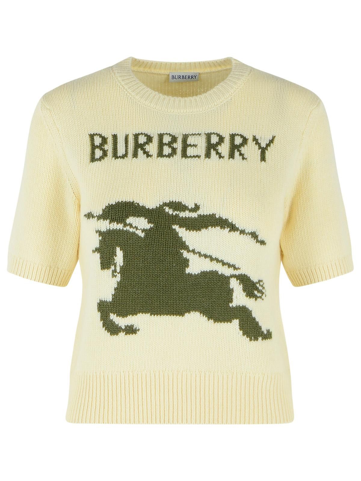 Burberry BURBERRY 'Skylar Ekd' 'Ceramic White' Wool And Cashmere Sweater Size M / US 6-8 / IT 42-44 - 1 Thumbnail