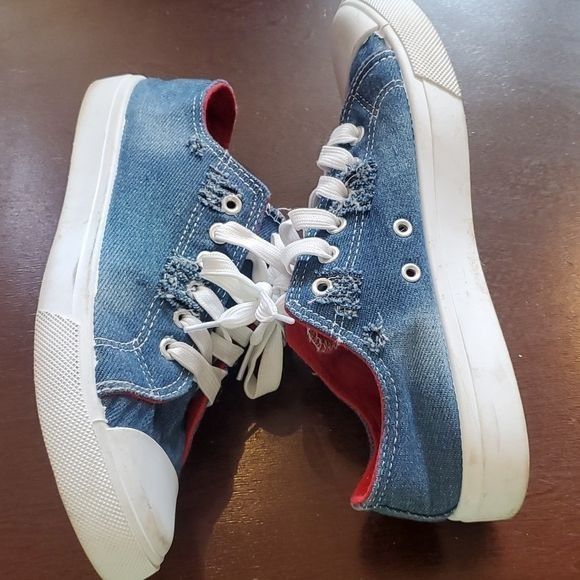 Designer Bobbie Brooks Blue Jean Tie Sz. 8 Sneakers Size US 8 / IT 38 - 3 Thumbnail