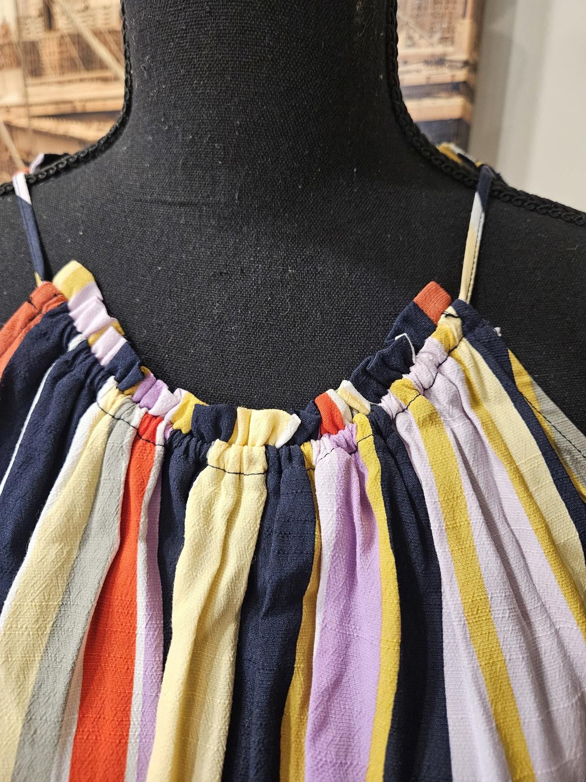 Designer Nwt Loft Vibrant Striped Halter Dress Size M / US 6-8 / IT 42-44 - 6 Thumbnail