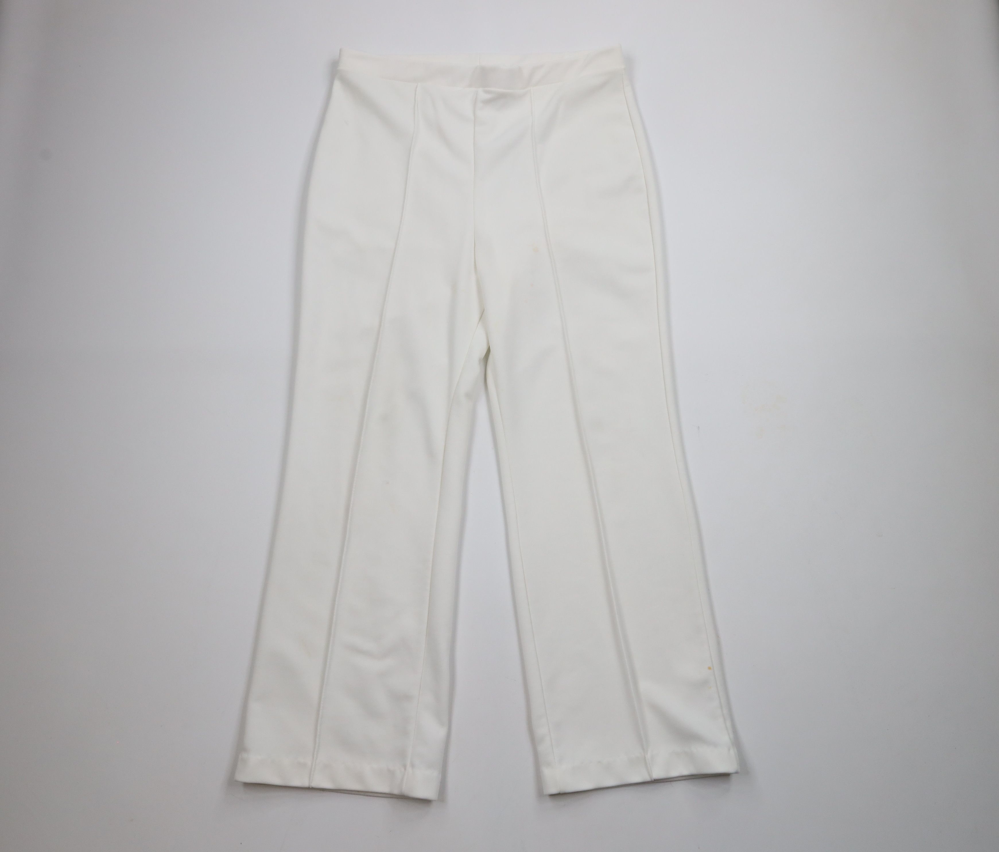 Vintage Vintage 70s Streetwear Knit Bell Bottoms Pants White USA Size 32" / US 10 / IT 46 - 1 Thumbnail