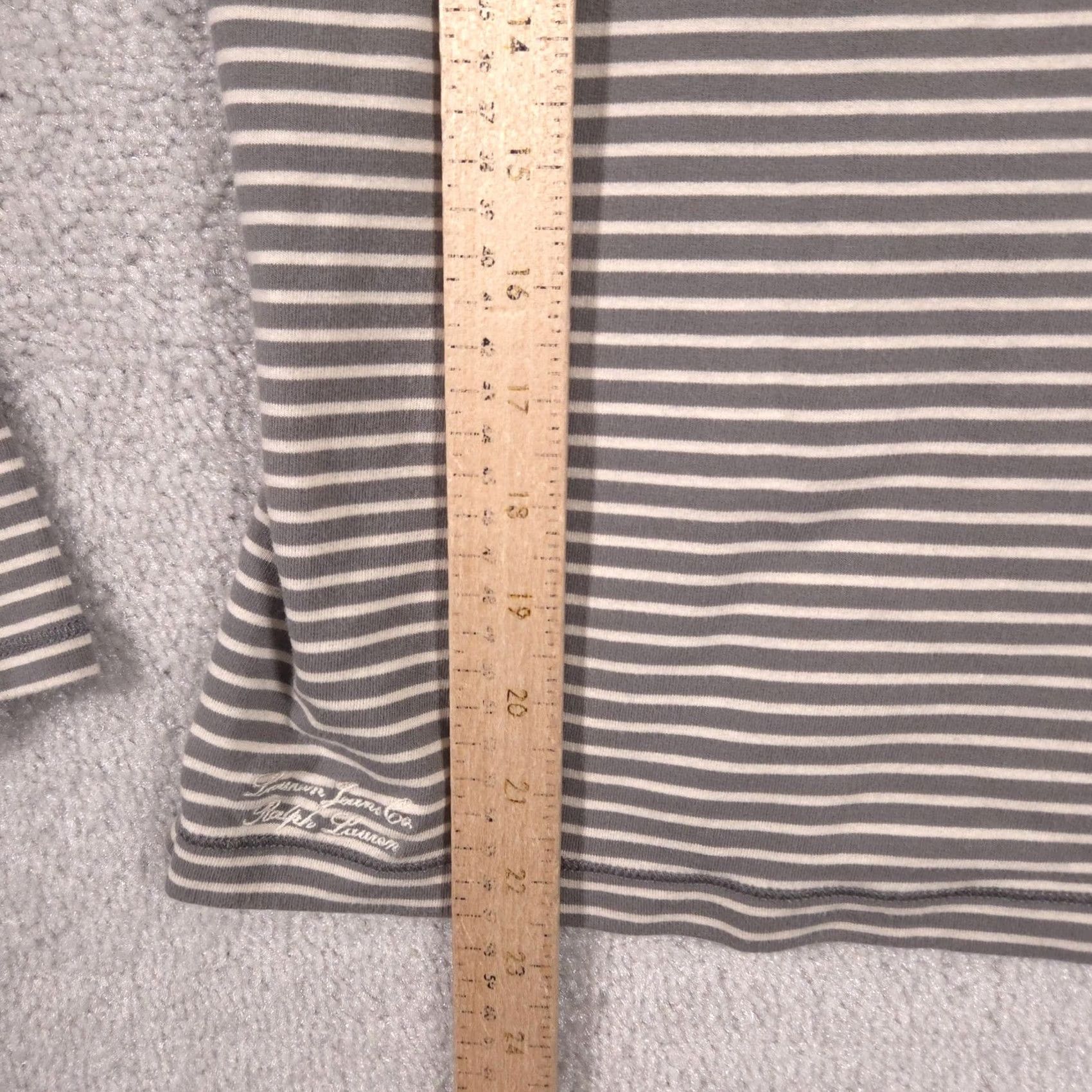 Ralph Lauren Lauren Ralph Lauren Shirt Womens Medium Gray Striped Raglan Long Sleeve Top Size M / US 6-8 / IT 42-44 - 7 Thumbnail