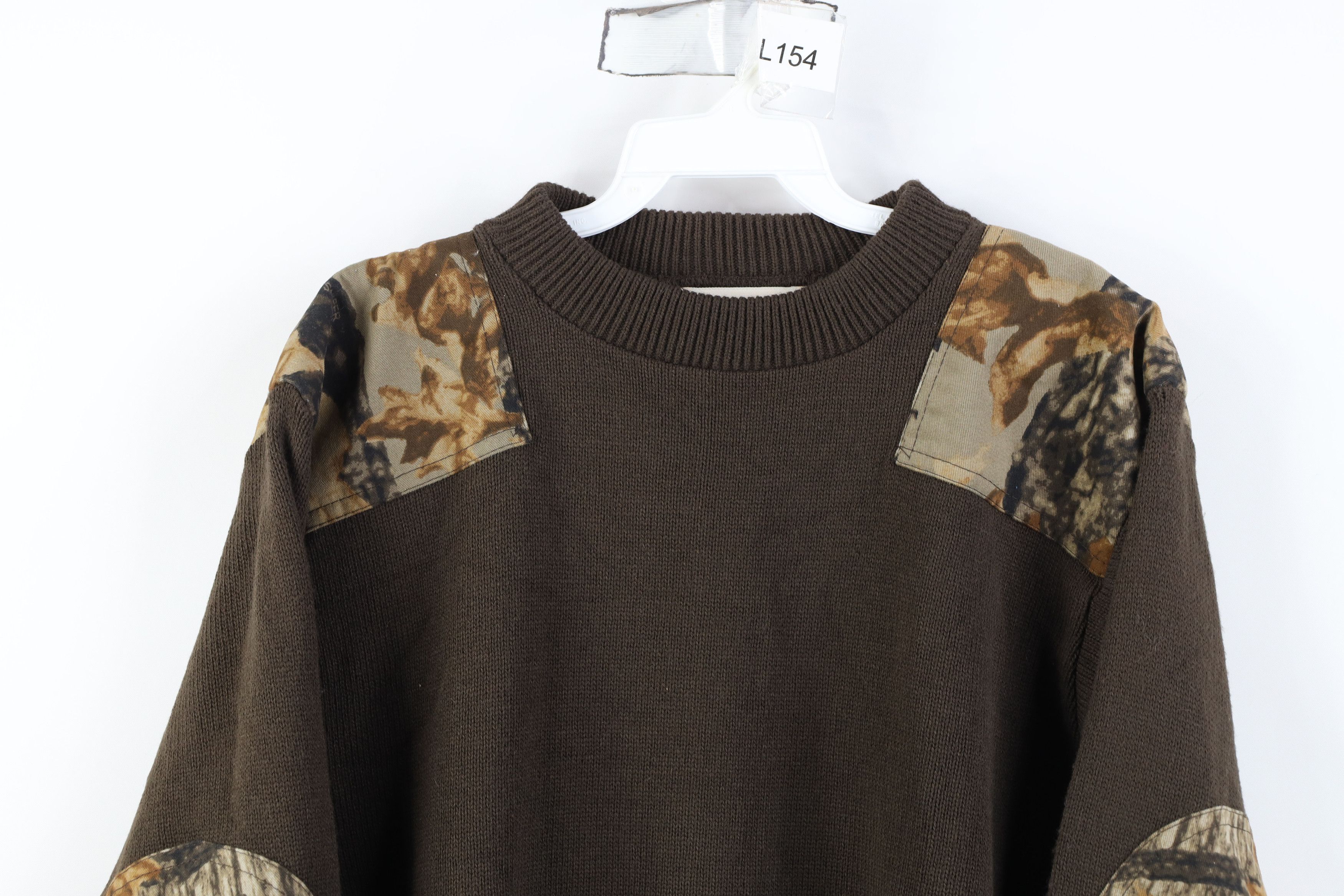 Vintage Vintage 90s Streetwear Elbow Patch Commando Knit Sweater Size US L / EU 52-54 / 3 - 2 Thumbnail