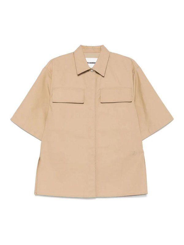 Jil Sander o1loc1c0426 Boxy Shirt in Light Brown Size S / US 4 / IT 40 - 1 Thumbnail