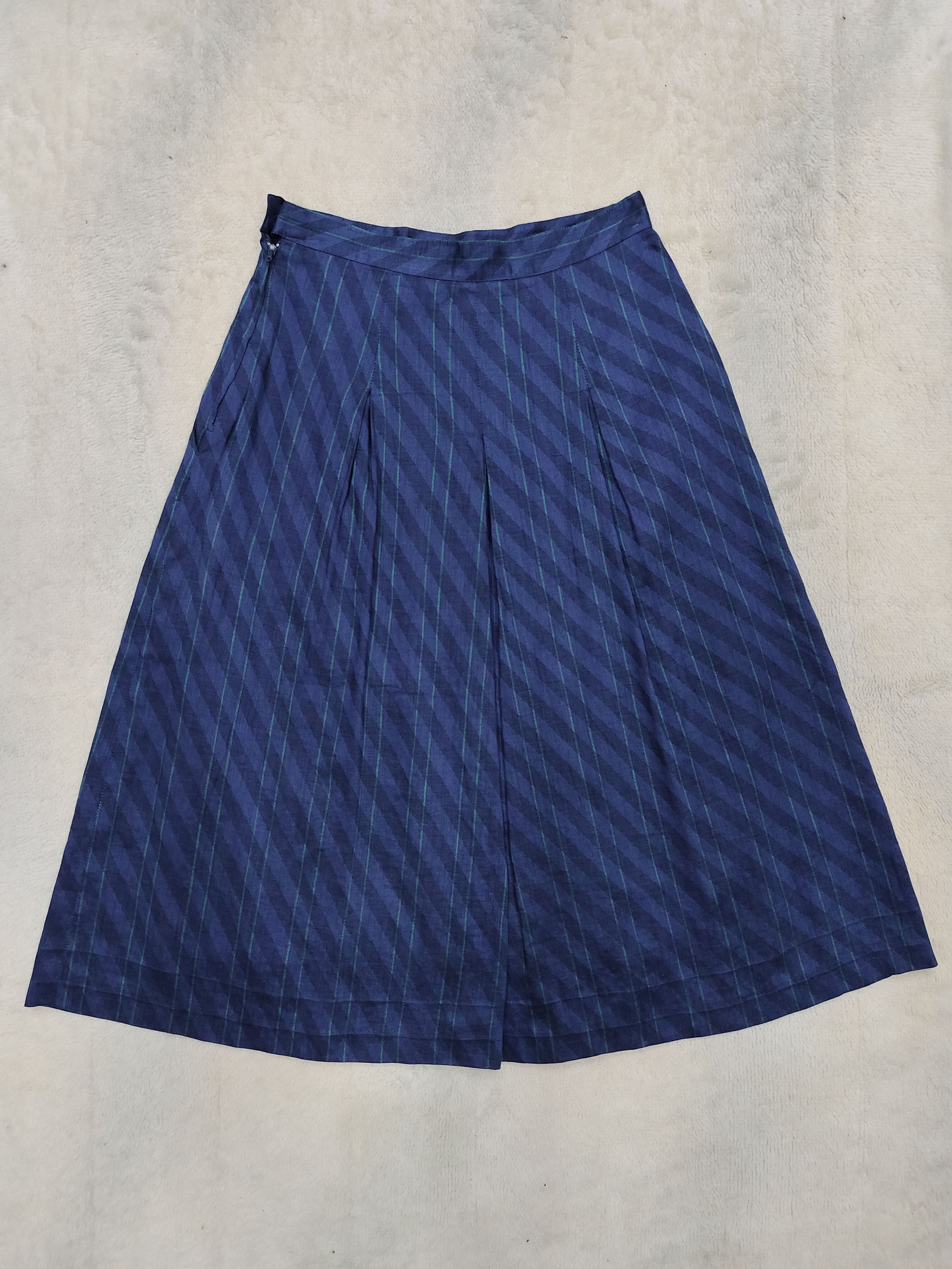 Vintage RARE 🇮🇹 Vtg 80s Franco Ferraro Striped Midi Skirt Size 27" / US 4 / IT 40 - 7 Thumbnail