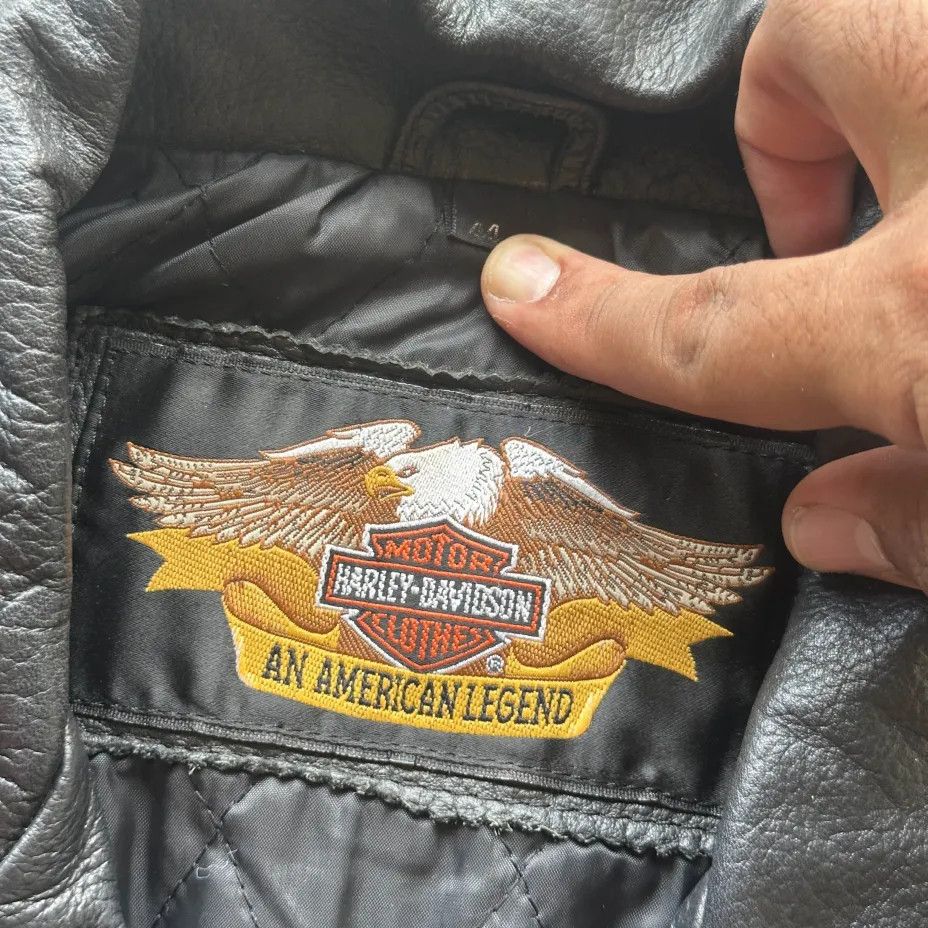 Harley Davidson Vintage Harley Davidson Leather Biker Jacket Size 44 Eagle Size US XL / EU 56 / 4 - 5 Thumbnail