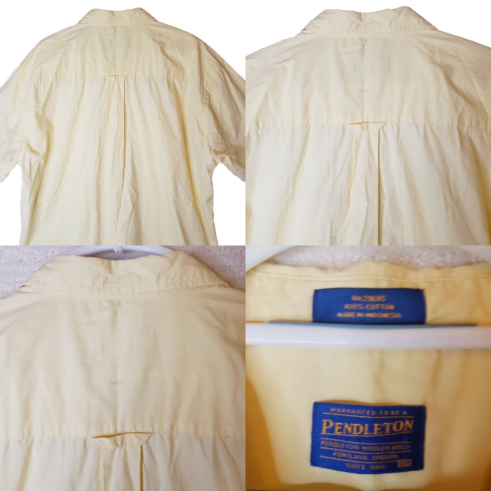 Pendleton Pendleton Shirt Men's XL Yellow Short Sleeve Button-Up 100% Cotton Chambray Fashionable Casual Business Classic Vintage-None Size US XL / EU 56 / 4 - 8 Thumbnail