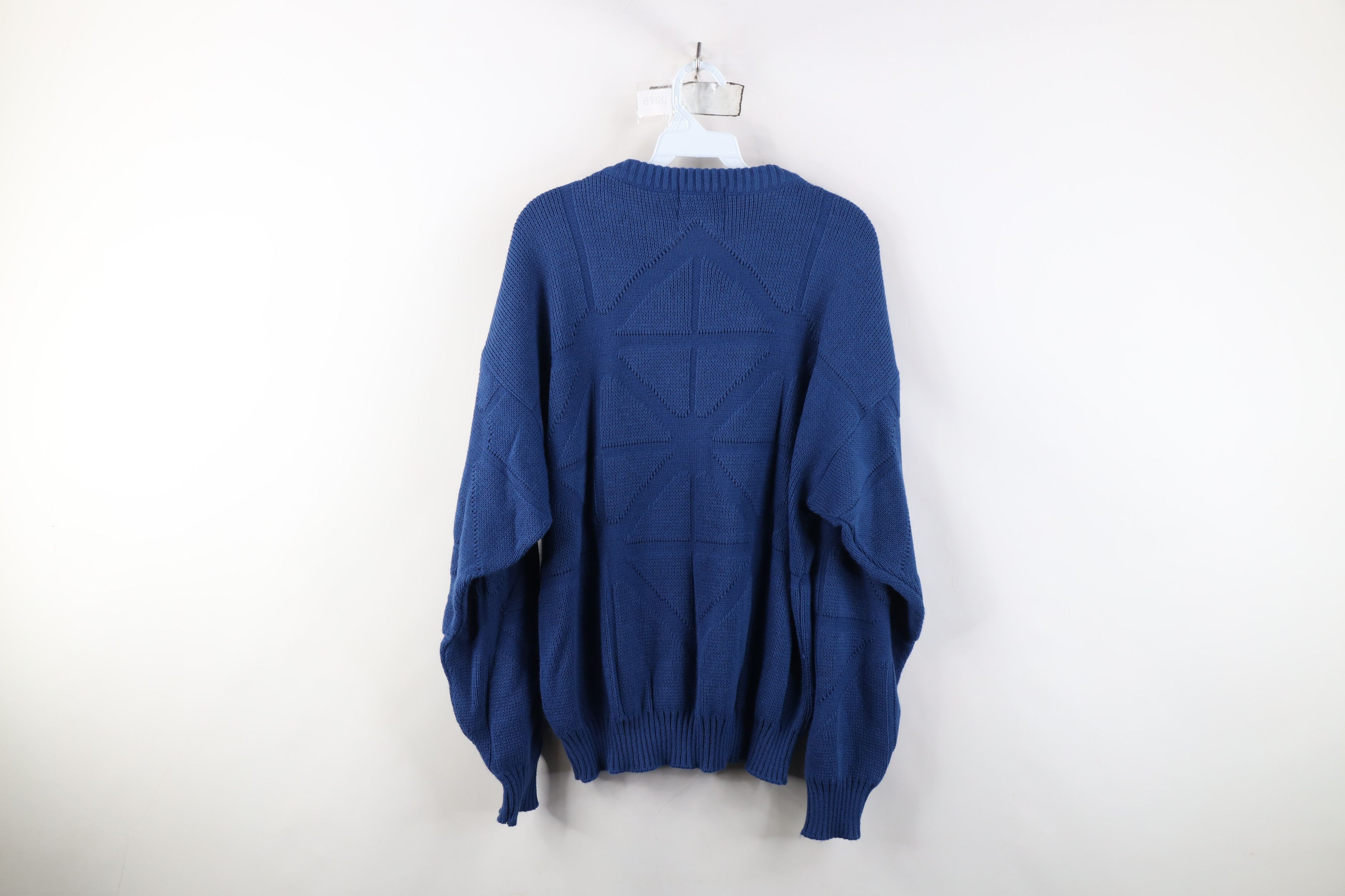 Vintage Vintage 90s Streetwear Ribbed Knit Sweater Blue USA Size US L / EU 52-54 / 3 - 9 Thumbnail