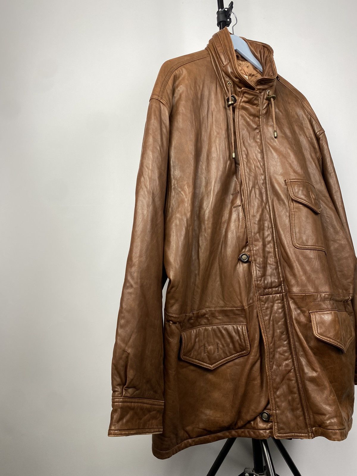 Japanese Brand × Leather Vintage Crazy Leonardo Japanese Real Leather Coat Jacket Size US L / EU 52-54 / 3 - 3 Thumbnail