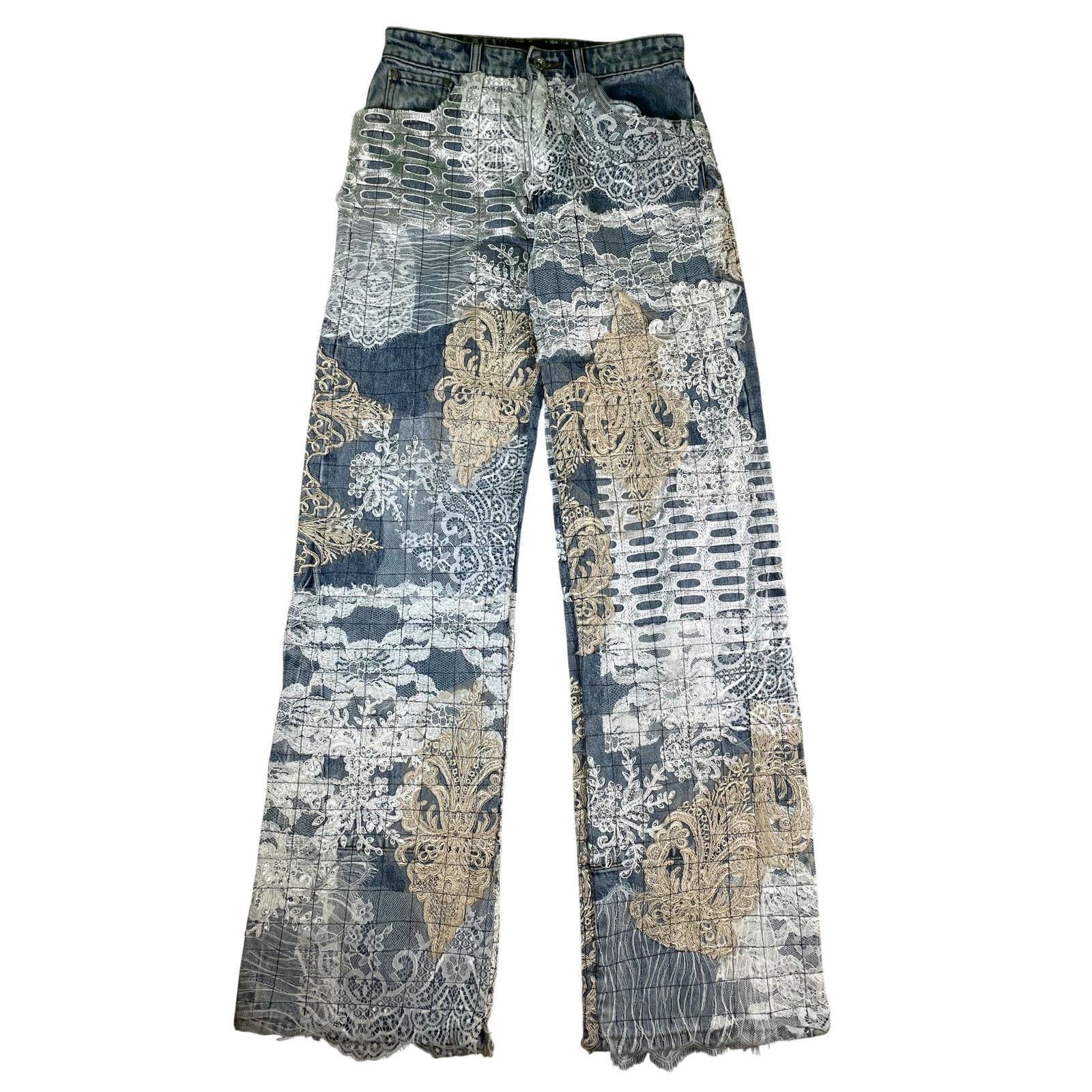 Who Decides War Who Decides War Wedding Lace Grid Blue Jeans Size US 26 / EU 42 - 1 Thumbnail