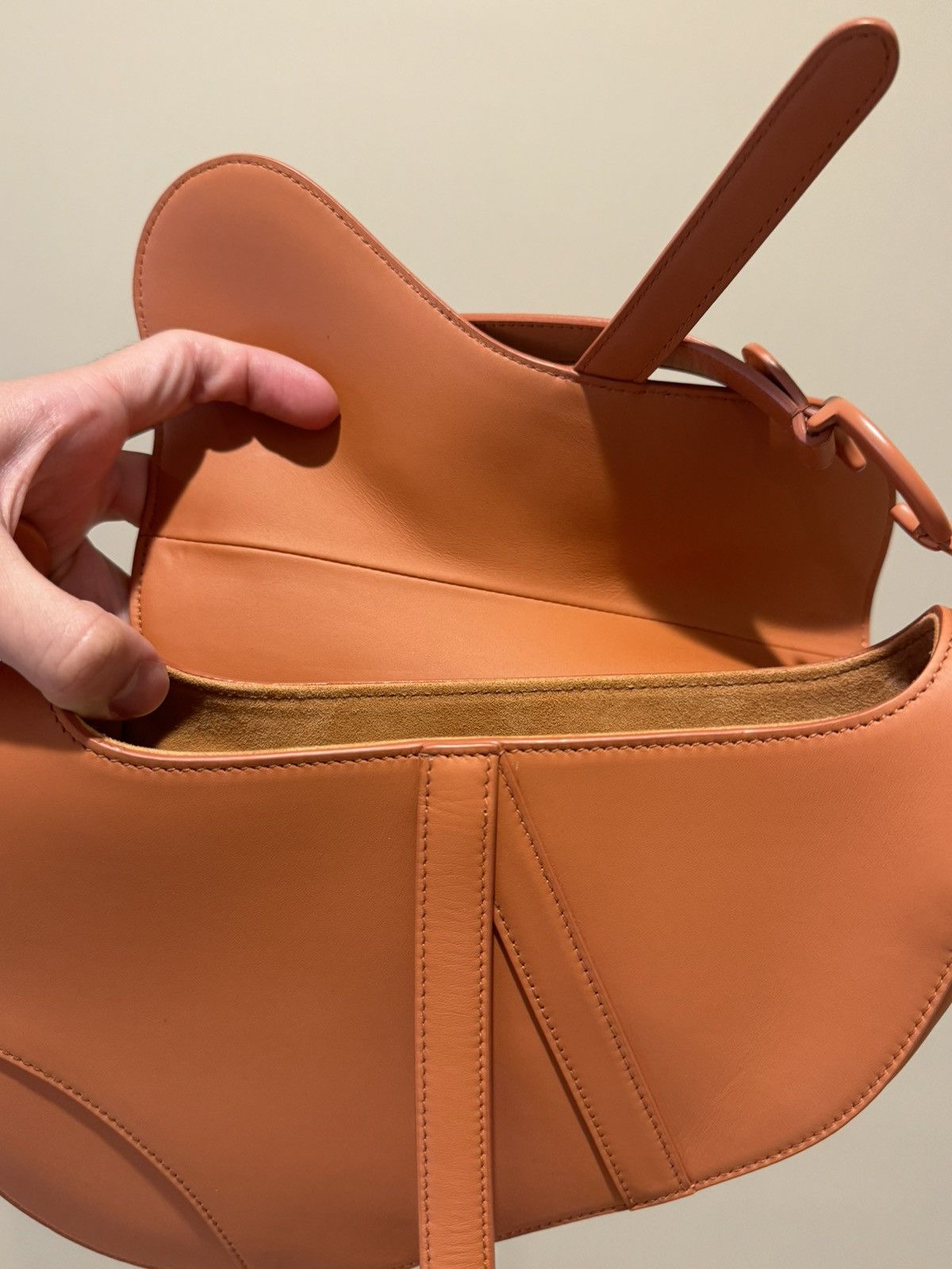 Dior Dior Ultra Matte Saddle Bag Orange Leather Medium Size ONE SIZE - 9 Thumbnail